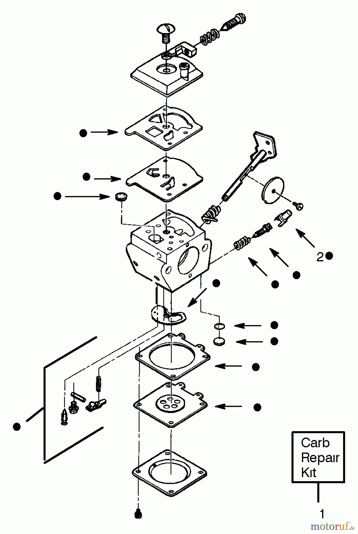 Poulan / Weed Eater Bläser / Sauger / Häcksler / Mulchgeräte GBI22 - Weed Eater Blower Carburetor Assembly - WT-141A