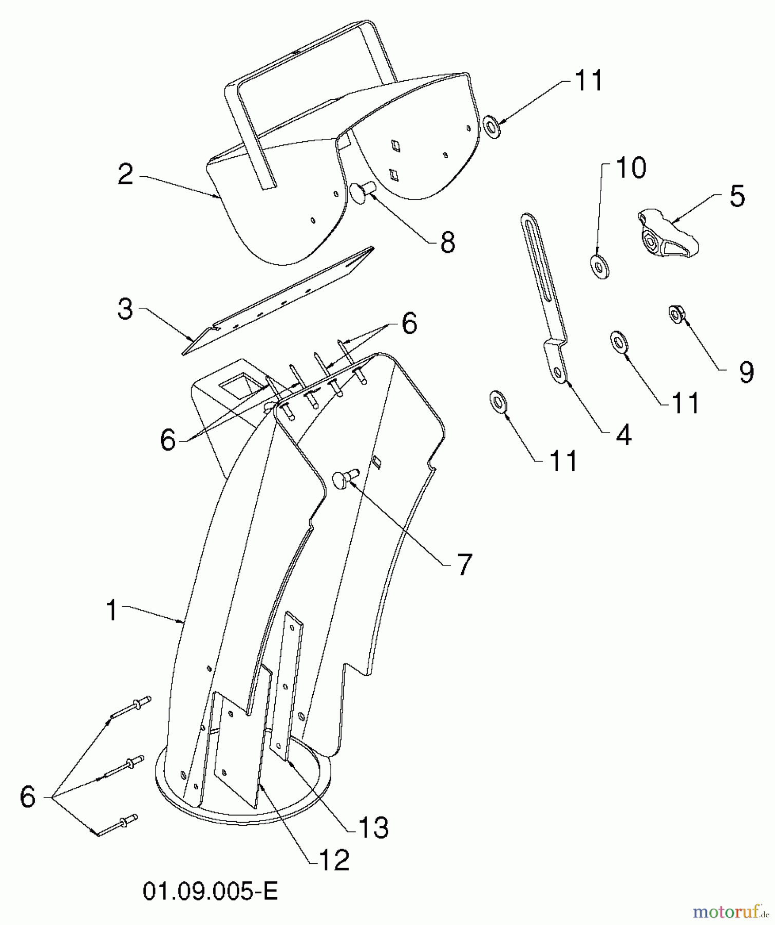 Poulan / Weed Eater Schneefräsen P624ES (96198004302) - Poulan Pro Snow Thrower (2013-07) CONTROL PANEL DISCHARGE CHUTE #1
