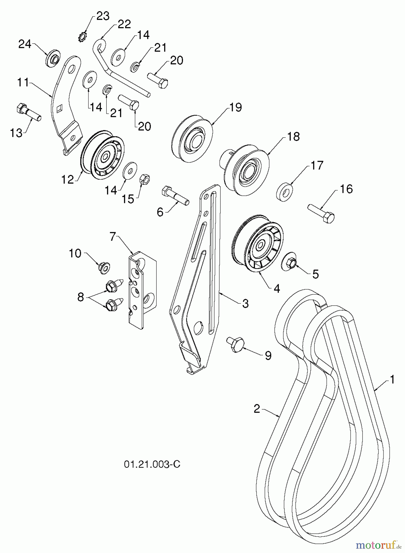 Poulan / Weed Eater Schneefräsen PR8P27ES (96192004603) - Poulan Pro Snow Thrower (2012-06) CHASSIS ENGINE PULLEYS #2