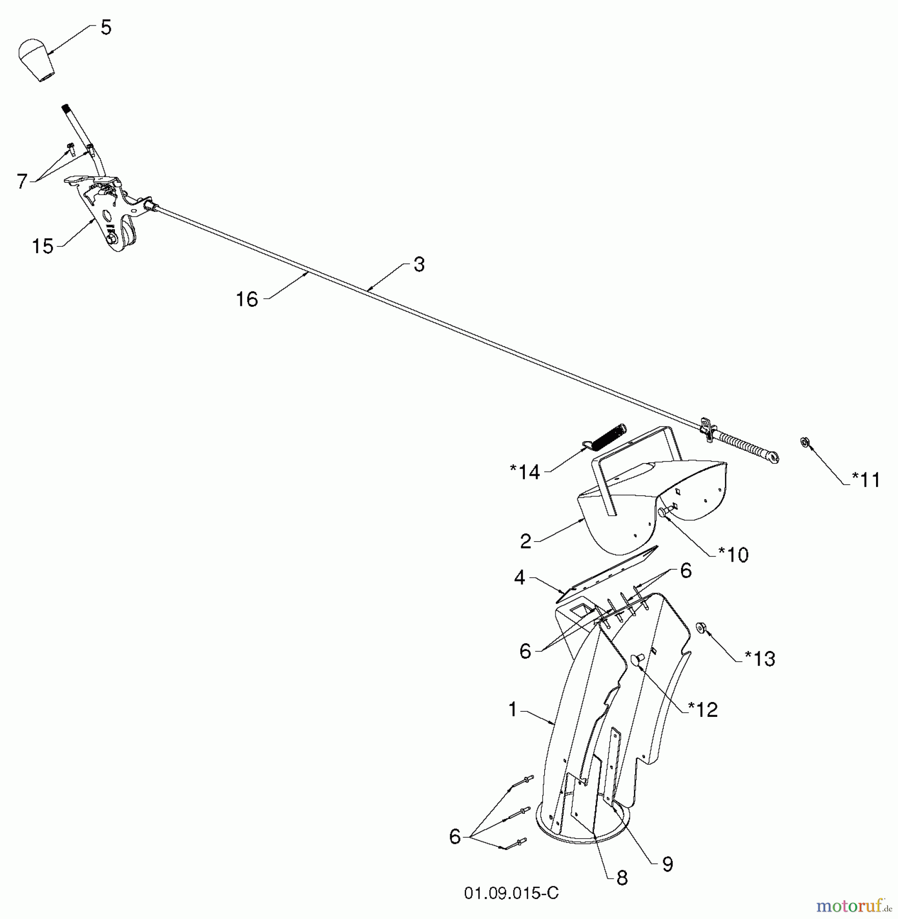 Poulan / Weed Eater Schneefräsen PR8P27ES (96192004603) - Poulan Pro Snow Thrower (2012-06) CONTROL PANEL DISCHARGE CHUTE #1
