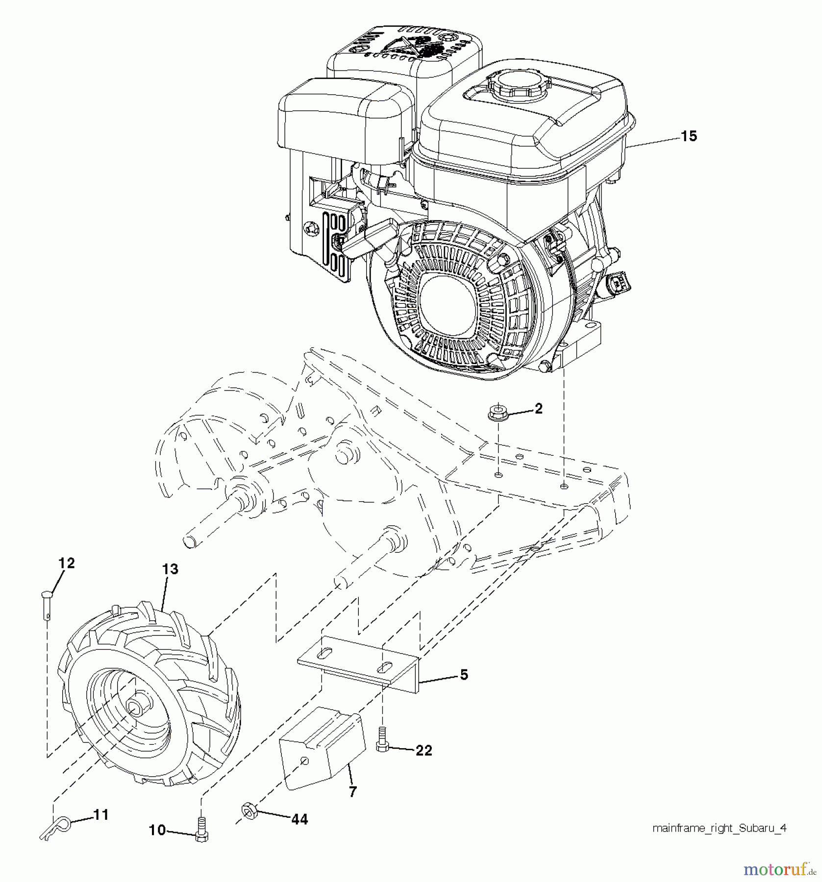  Poulan / Weed Eater Motorhacken / Kultivierer CRT170S (96092003100) - Poulan Pro Rear-Tine Tiller (2011-11) MAINFRAME RIGHT SIDE