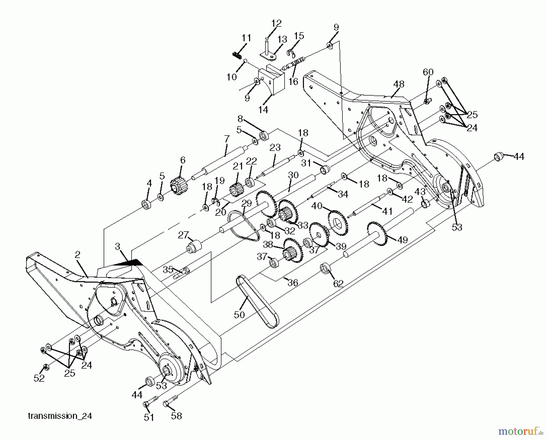 Poulan / Weed Eater Motorhacken / Kultivierer CRT170S (96092003100) - Poulan Pro Rear-Tine Tiller (2011-11) TRANSMISSION