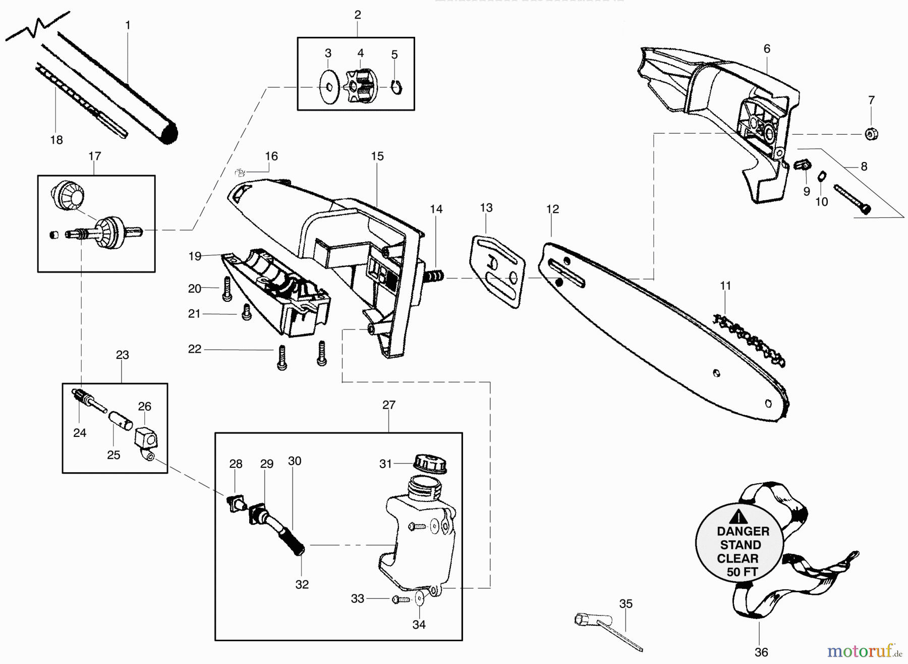 Poulan / Weed Eater Zubehör PP5000P - Poulan Pro Pole Pruner Attachment Pruner Attachment Assembly