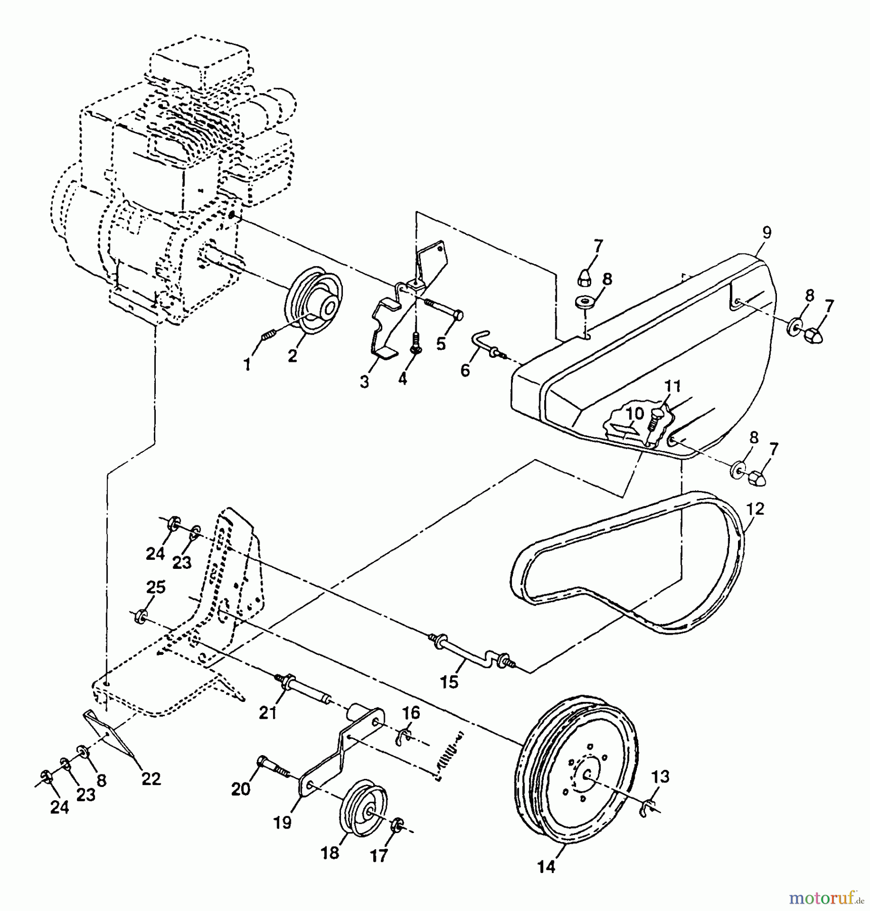  Poulan / Weed Eater Motorhacken / Kultivierer PPFT35A - Poulan Pro Front-Tine Tiller Belt Guard and Pulley Assembly