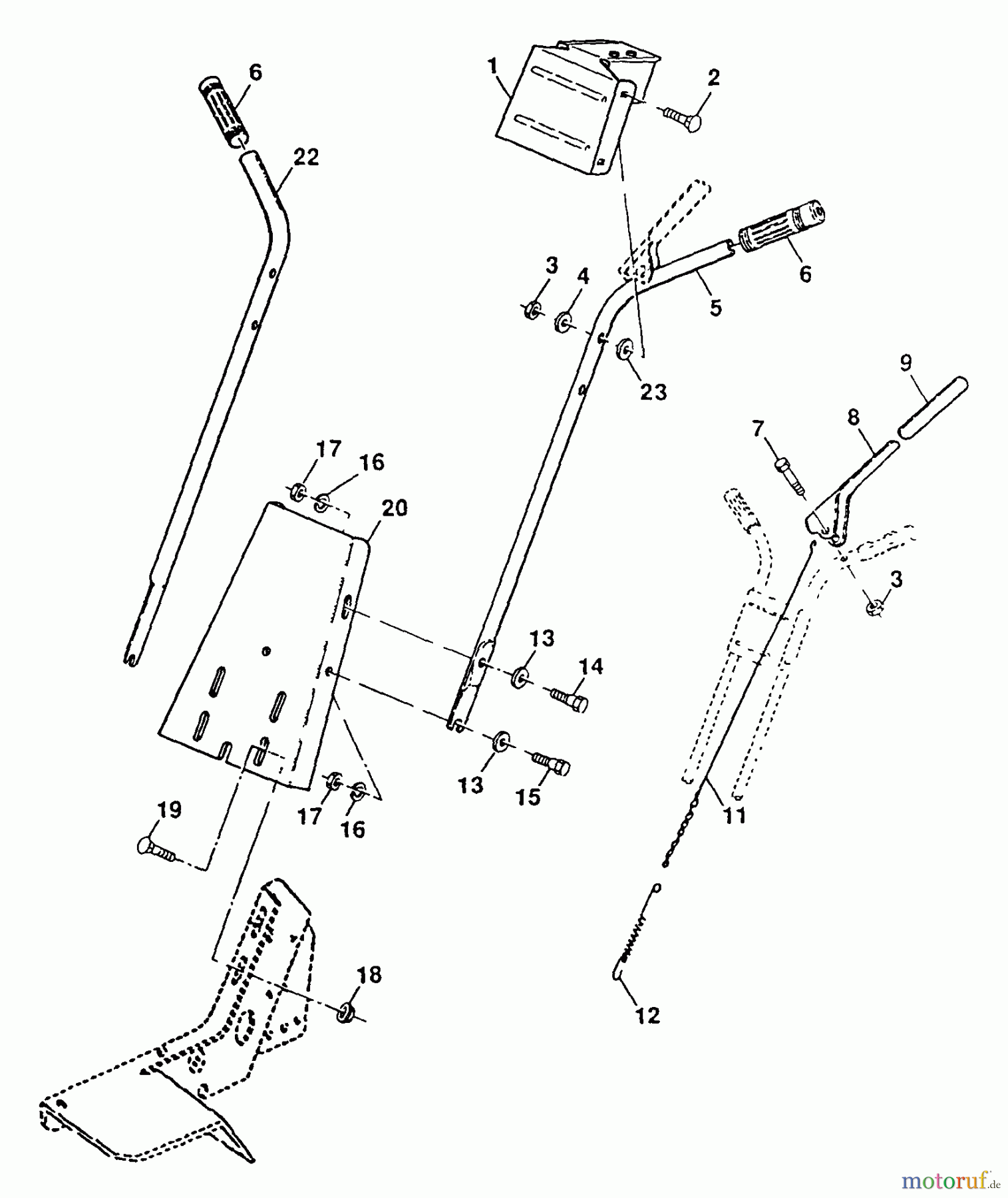 Poulan / Weed Eater Motorhacken / Kultivierer PPFT35 - Poulan Pro Front-Tine Tiller Handle Assembly