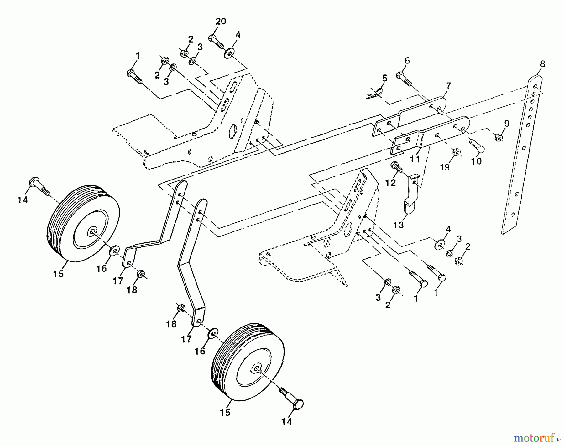 Poulan / Weed Eater Motorhacken / Kultivierer PPFT35 - Poulan Pro Front-Tine Tiller Wheel and Depth Stake Assembly