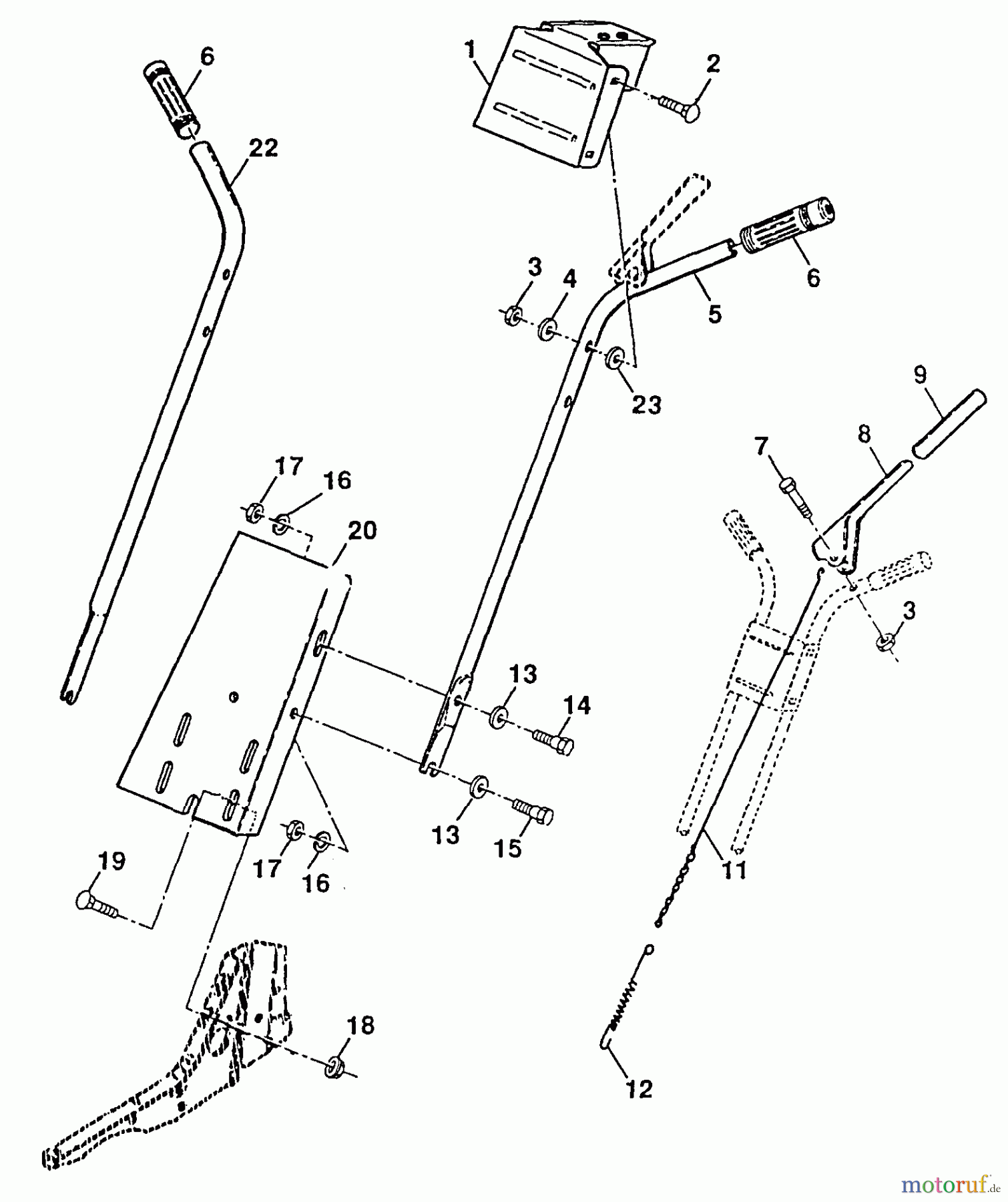 Poulan / Weed Eater Motorhacken / Kultivierer PPFT35C - Poulan Pro Front-Tine Tiller Handle Assembly
