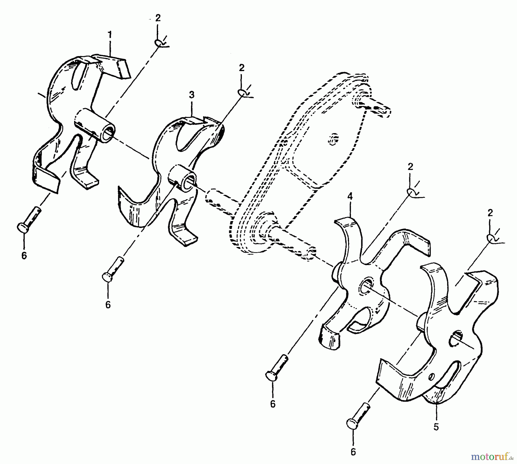 Poulan / Weed Eater Motorhacken / Kultivierer PPFT35C - Poulan Pro Front-Tine Tiller Tine Assembly