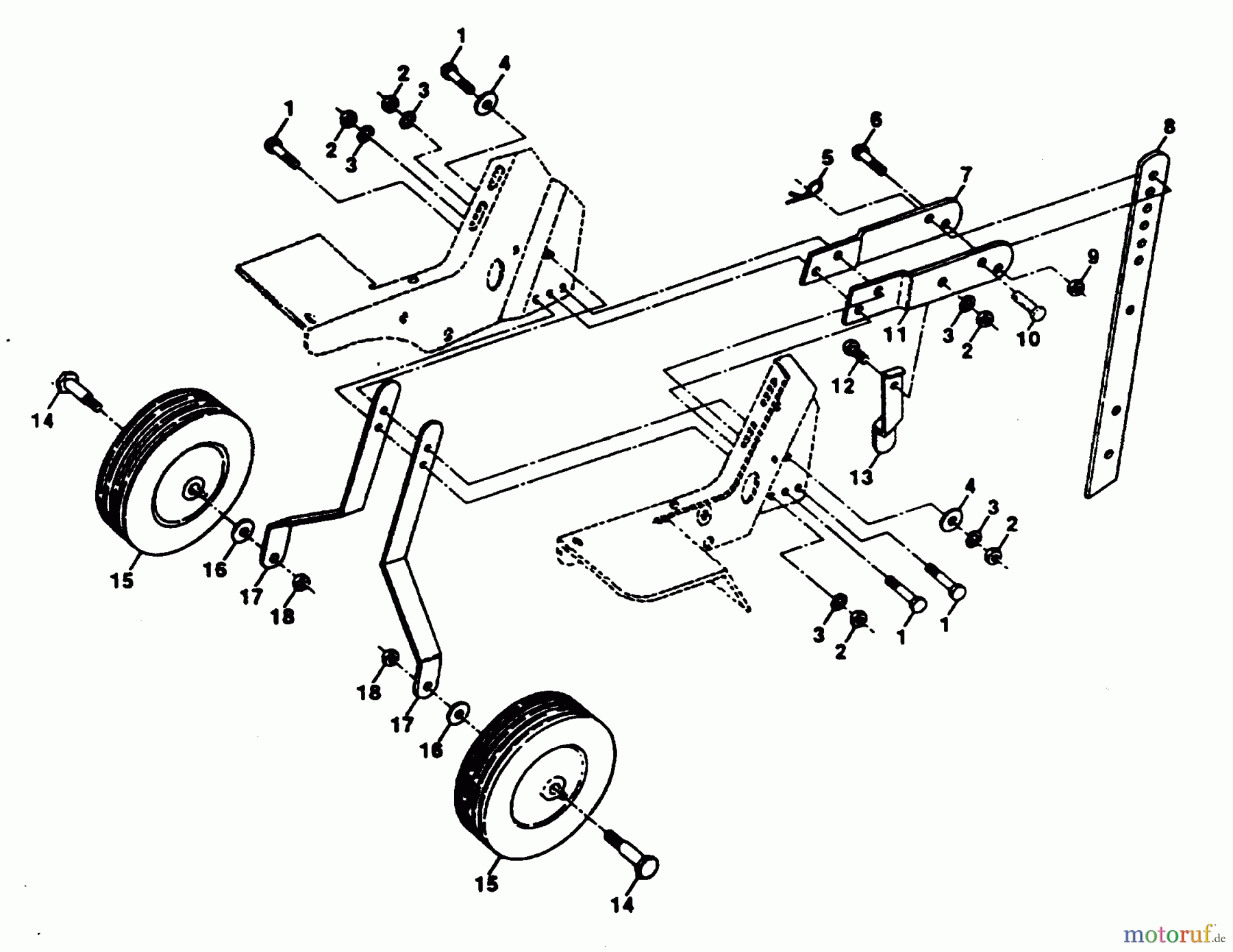 Poulan / Weed Eater Motorhacken / Kultivierer PPFT3 - Poulan Pro Front-Tine Tiller WHEEL AND DEPTH STAKE ASSEMBLY
