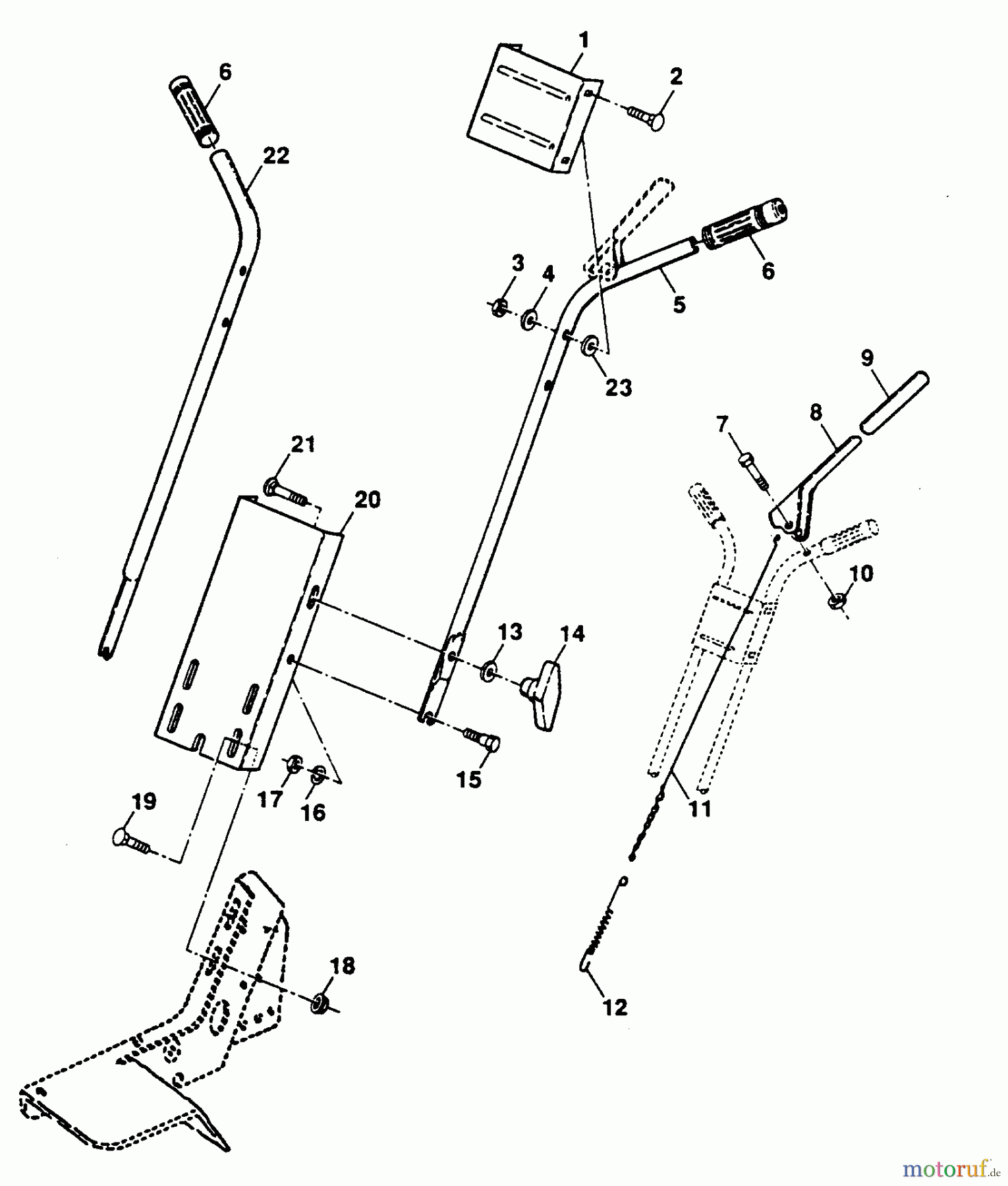Poulan / Weed Eater Motorhacken / Kultivierer PPFT3KA - Poulan Pro Front-Tine Tiller HANDLE ASSEMBLY