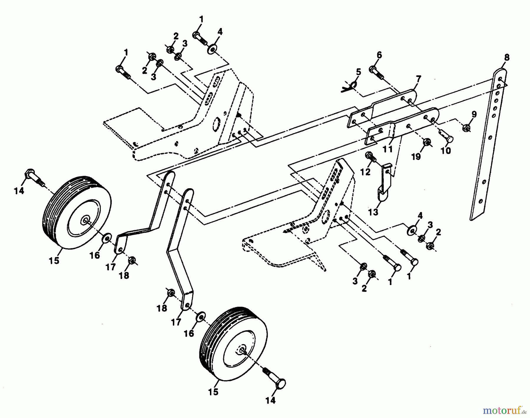 Poulan / Weed Eater Motorhacken / Kultivierer PPFT3KA - Poulan Pro Front-Tine Tiller WHEEL AND DEPTH STAKE ASSEMBLY