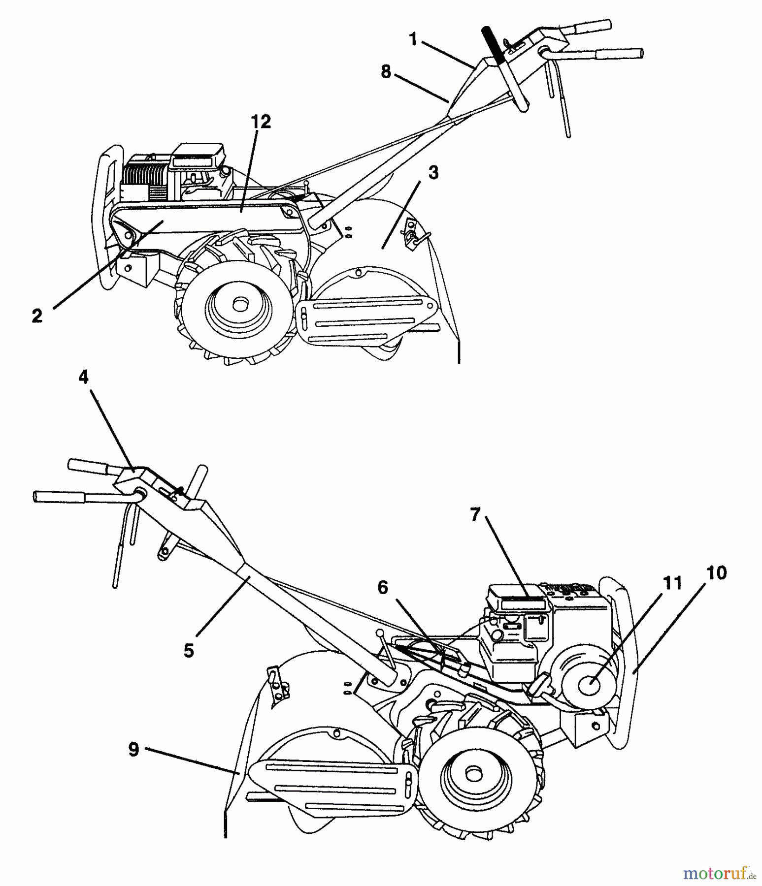 Poulan / Weed Eater Motorhacken / Kultivierer PPRT55A - Poulan Pro Rear-Tine Tiller Decals