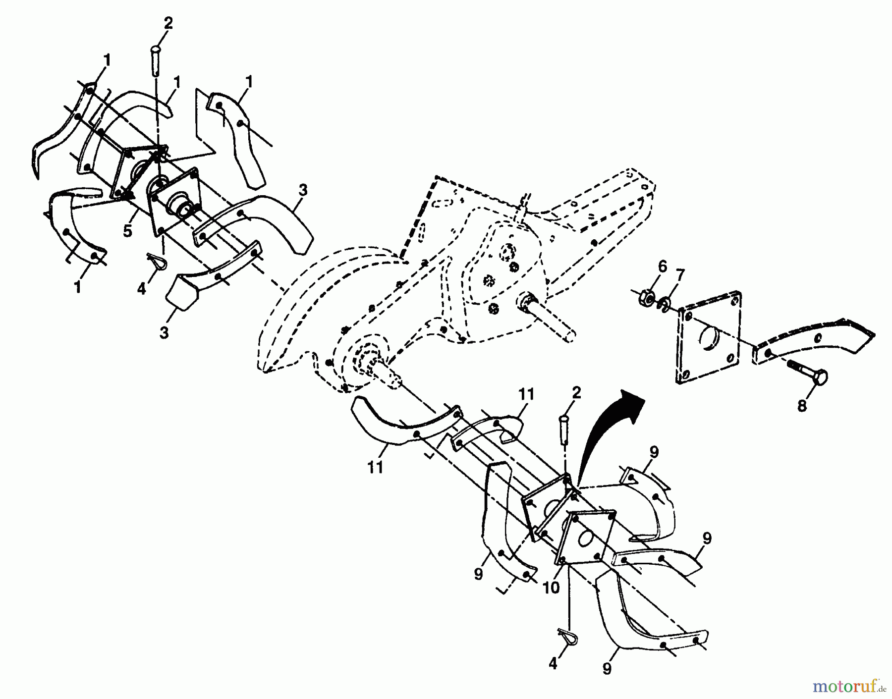 Poulan / Weed Eater Motorhacken / Kultivierer PPRT55A - Poulan Pro Rear-Tine Tiller Tine Assembly