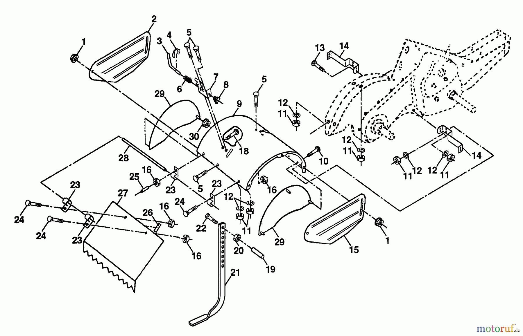 Poulan / Weed Eater Motorhacken / Kultivierer PPRT55A - Poulan Pro Rear-Tine Tiller Tine Shield