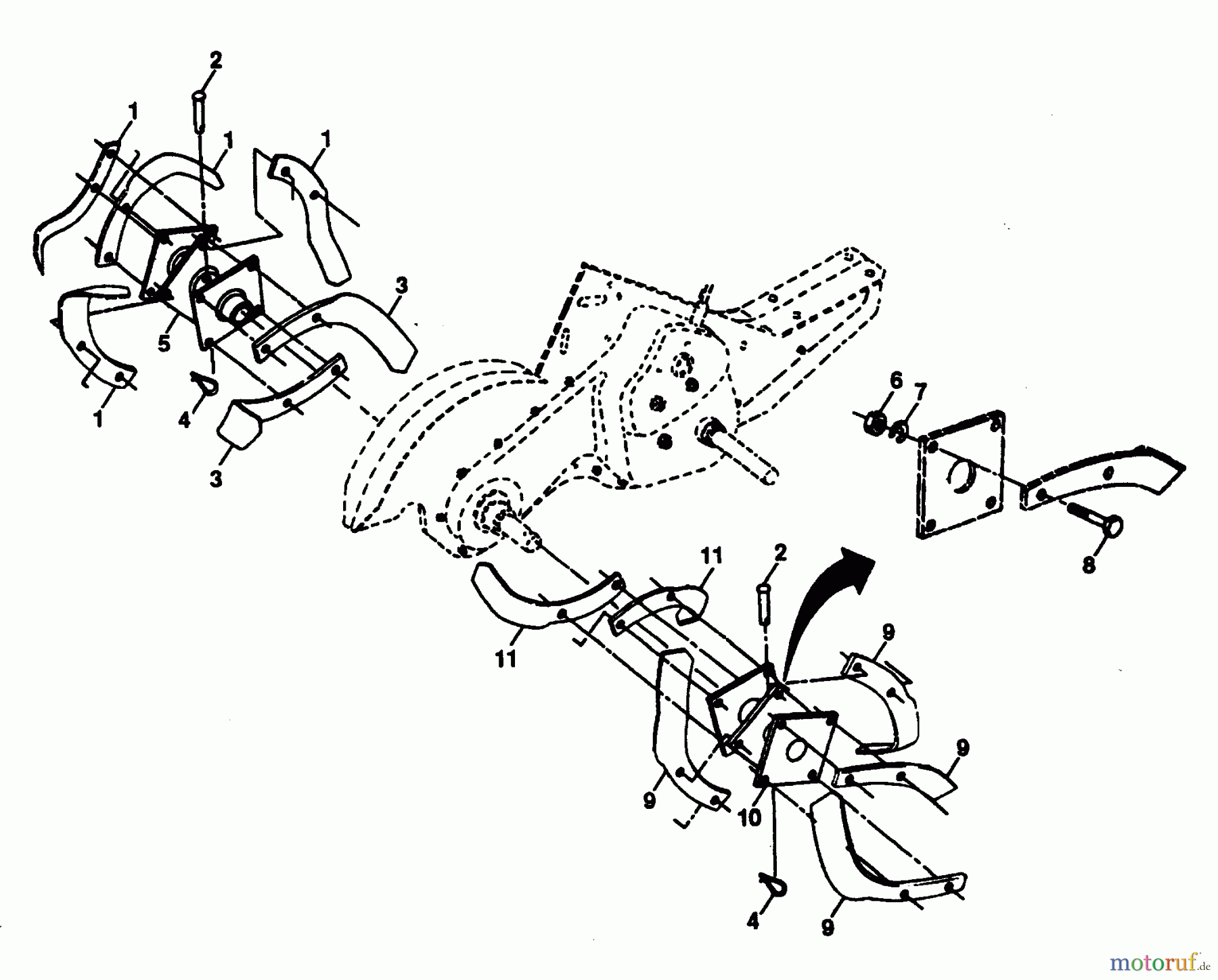 Poulan / Weed Eater Motorhacken / Kultivierer PPRT5B - Poulan Pro Rear-Tine Tiller TINE ASSEMBLY