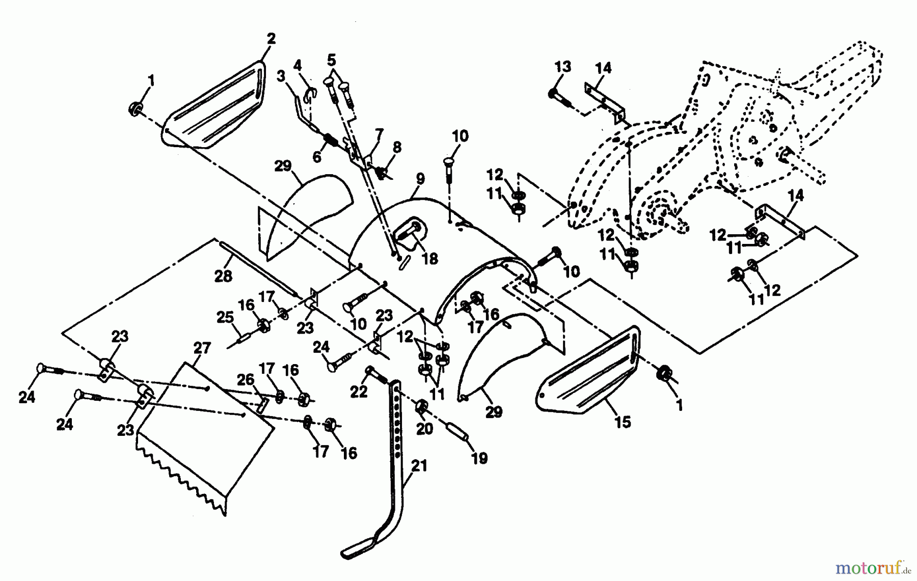 Poulan / Weed Eater Motorhacken / Kultivierer PPRT5B - Poulan Pro Rear-Tine Tiller TINE SHIELD