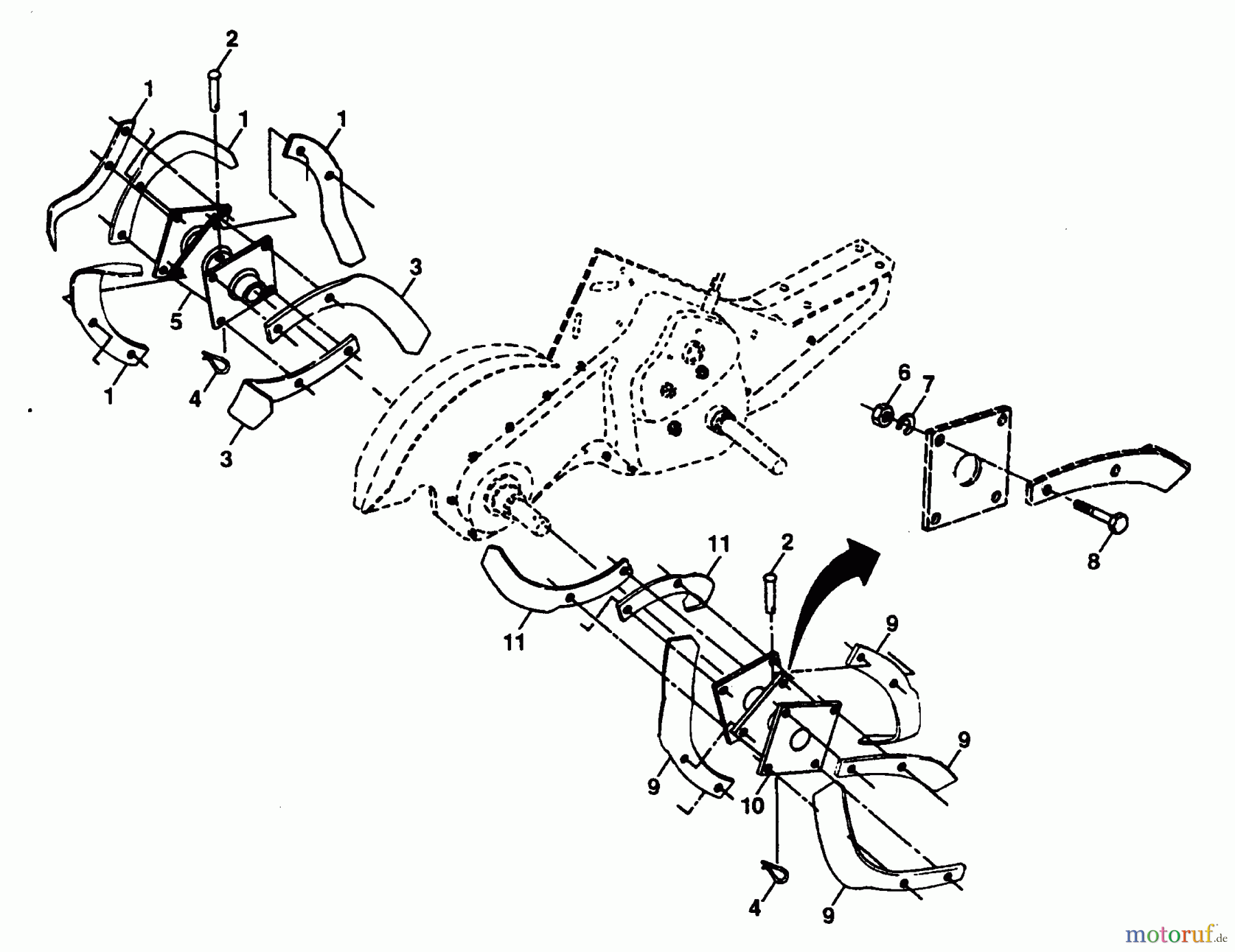 Poulan / Weed Eater Motorhacken / Kultivierer PPRT5K - Poulan Pro Rear-Tine Tiller TINE ASSEMBLY