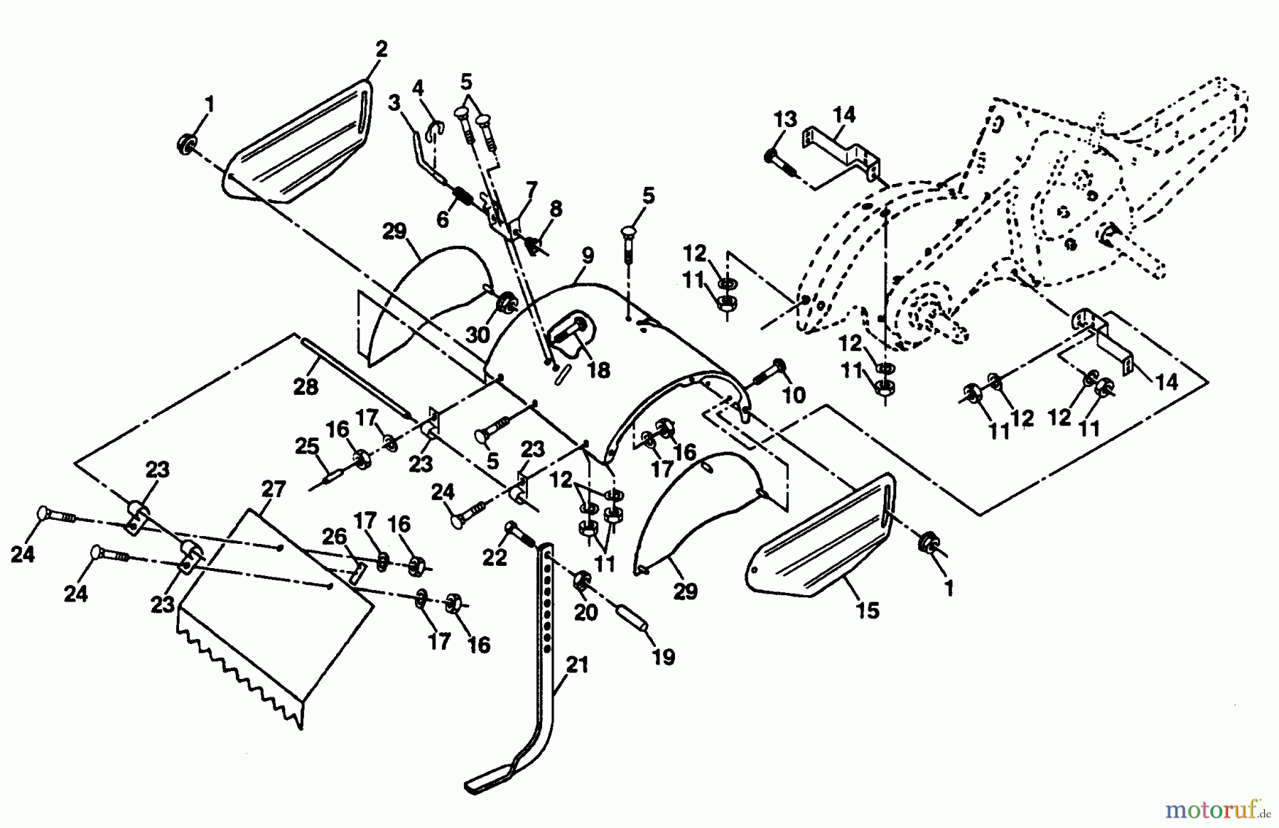 Poulan / Weed Eater Motorhacken / Kultivierer PPRT5K - Poulan Pro Rear-Tine Tiller TINE SHIELD