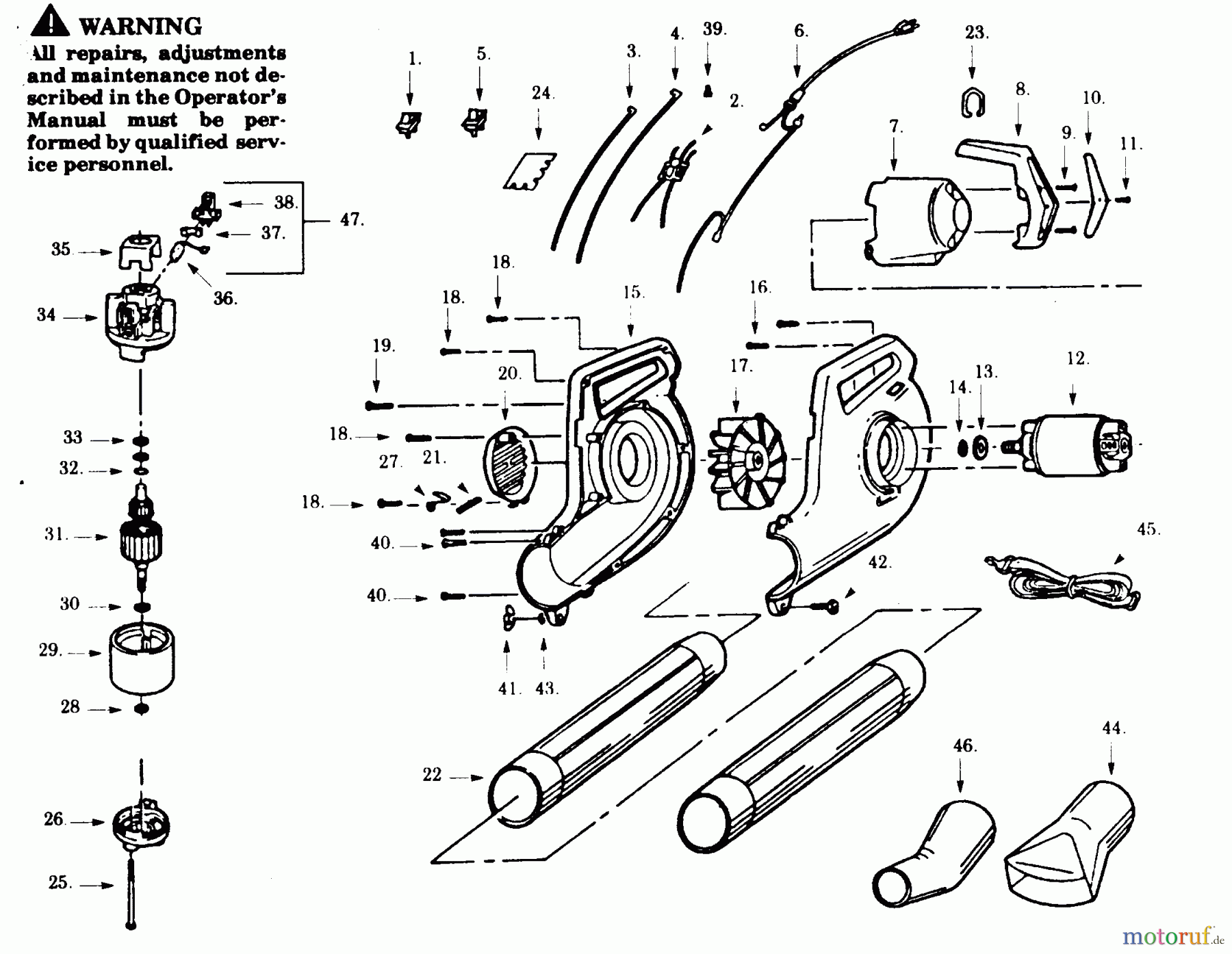 Poulan / Weed Eater Bläser / Sauger / Häcksler / Mulchgeräte PB200-01 - Paramount Electric Blower BLOWER ASSEMBLY