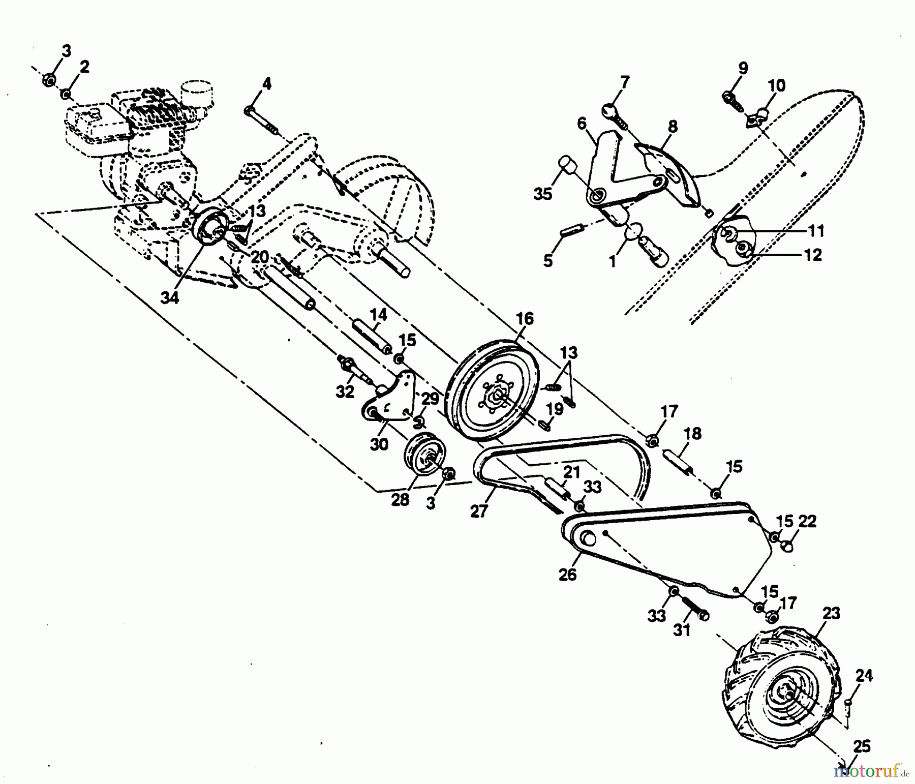 Poulan / Weed Eater Motorhacken / Kultivierer PPRT8JA - Poulan Pro Rear-Tine Tiller MAINFRAME, LEFT SIDE