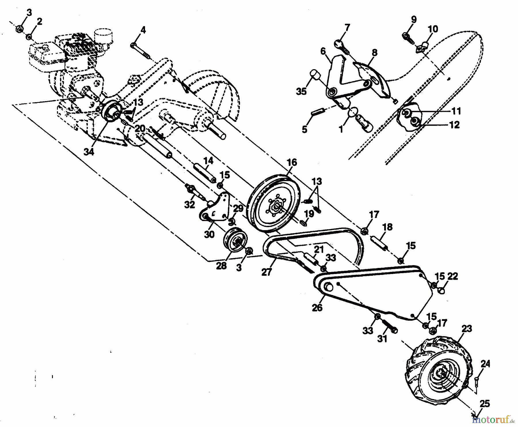 Poulan / Weed Eater Motorhacken / Kultivierer PPRT8KA - Poulan Pro Rear-Tine Tiller MAINFRAME, LEFT SIDE