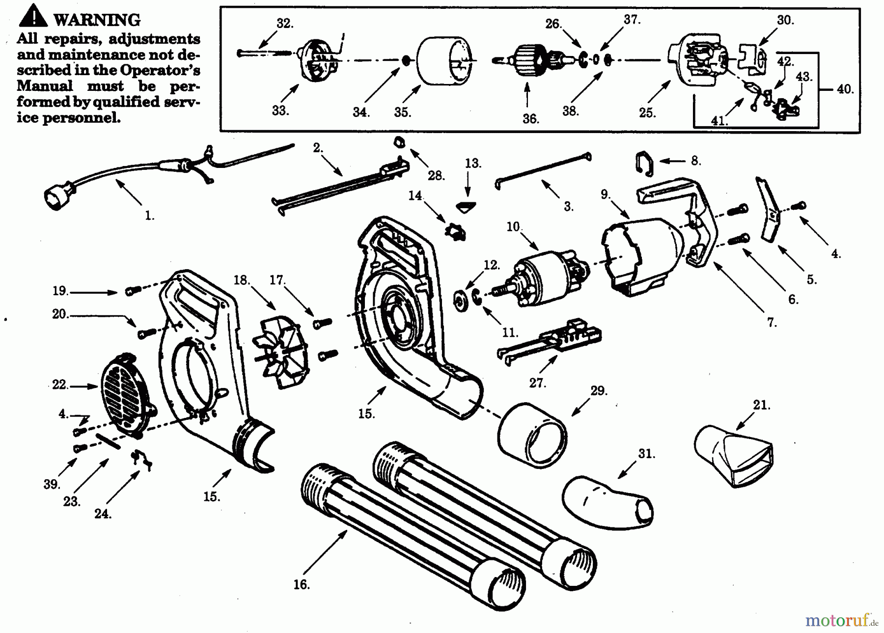 Poulan / Weed Eater Bläser / Sauger / Häcksler / Mulchgeräte PB200C-50 - Paramount Electric Blower BLOWER ASSEMBLY