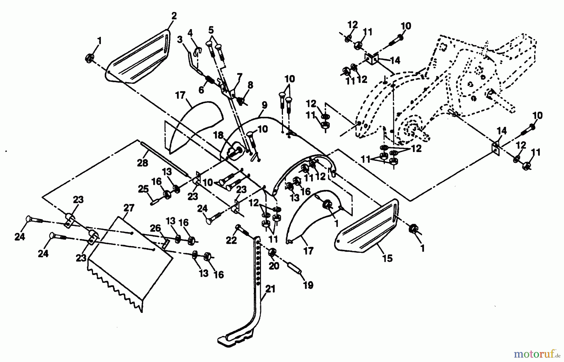 Poulan / Weed Eater Motorhacken / Kultivierer PPRT8K - Poulan Pro Rear-Tine Tiller TINE SHIELD