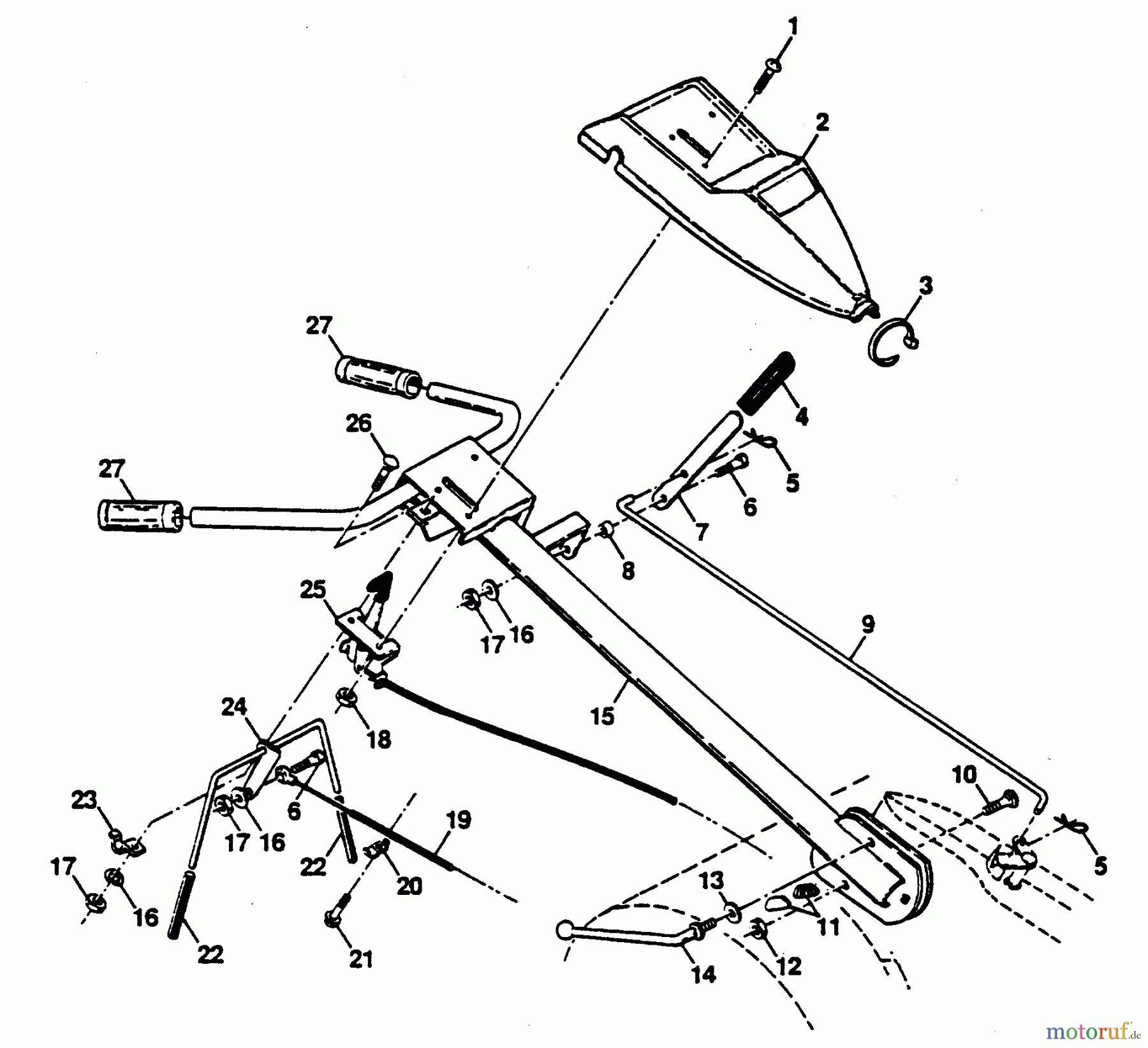 Poulan / Weed Eater Motorhacken / Kultivierer PPRT5J - Poulan Pro Rear-Tine Tiller HANDLE ASSEMBLY