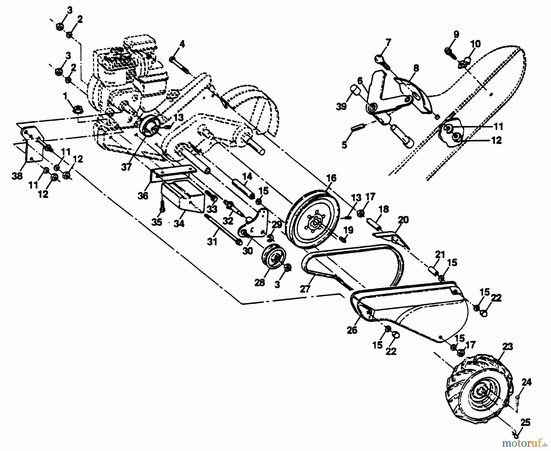 Poulan / Weed Eater Motorhacken / Kultivierer PPRT5J - Poulan Pro Rear-Tine Tiller MAINFRAME, LEFT SIDE