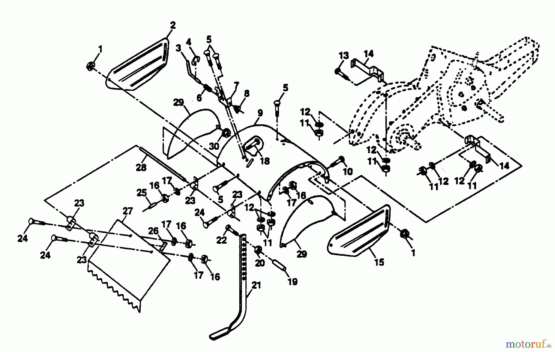 Poulan / Weed Eater Motorhacken / Kultivierer PPRT5J - Poulan Pro Rear-Tine Tiller TINE SHIELD