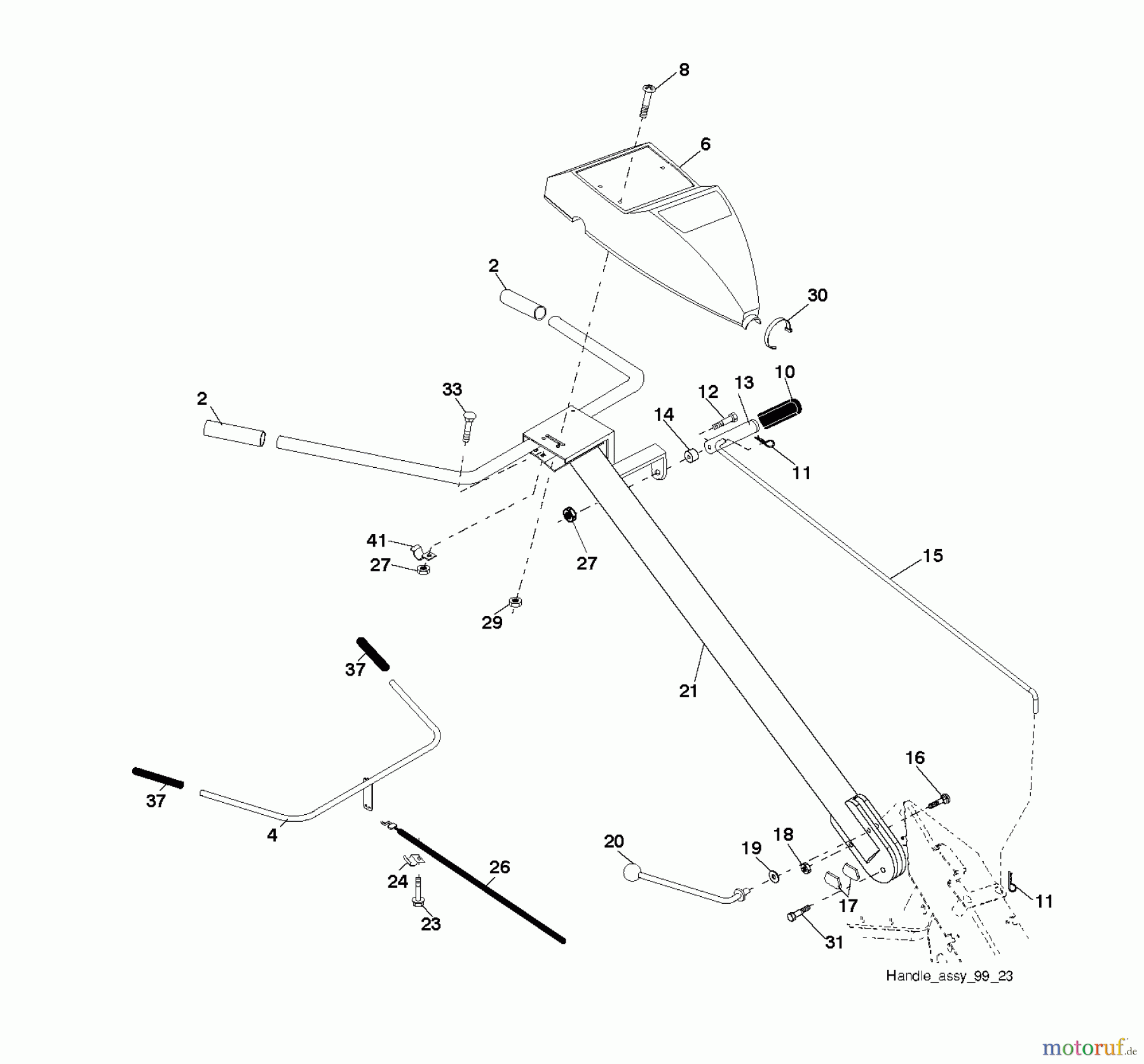 Poulan / Weed Eater Motorhacken / Kultivierer PRRT900 (96092002700) - Poulan Pro Rear-Tine Tiller (2011-01) HANDLE