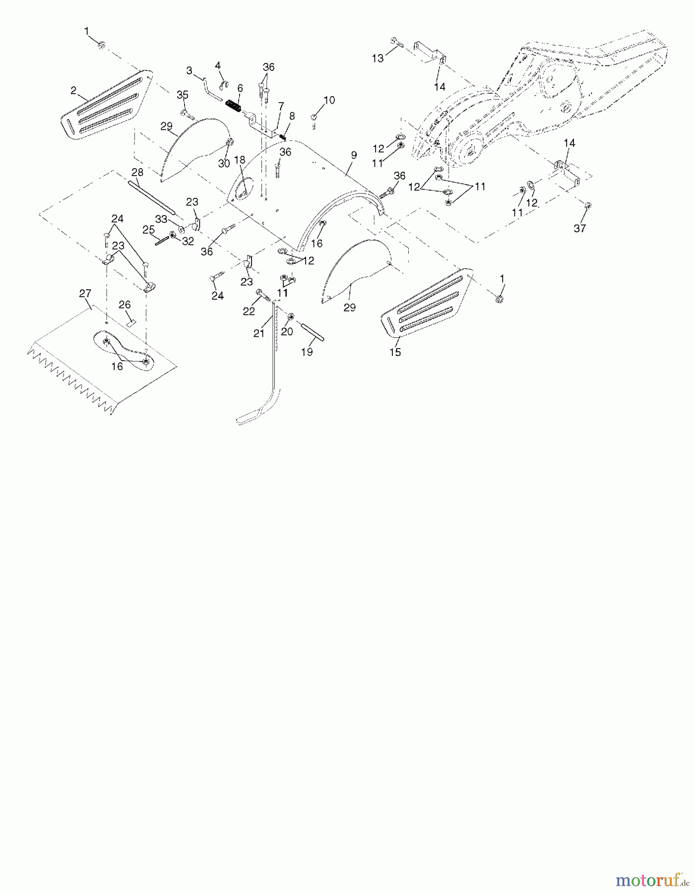 Poulan / Weed Eater Motorhacken / Kultivierer RT900 (96092002600) - Poulan Pro Rear-Tine Tiller (2010-12) TINE SHIELD