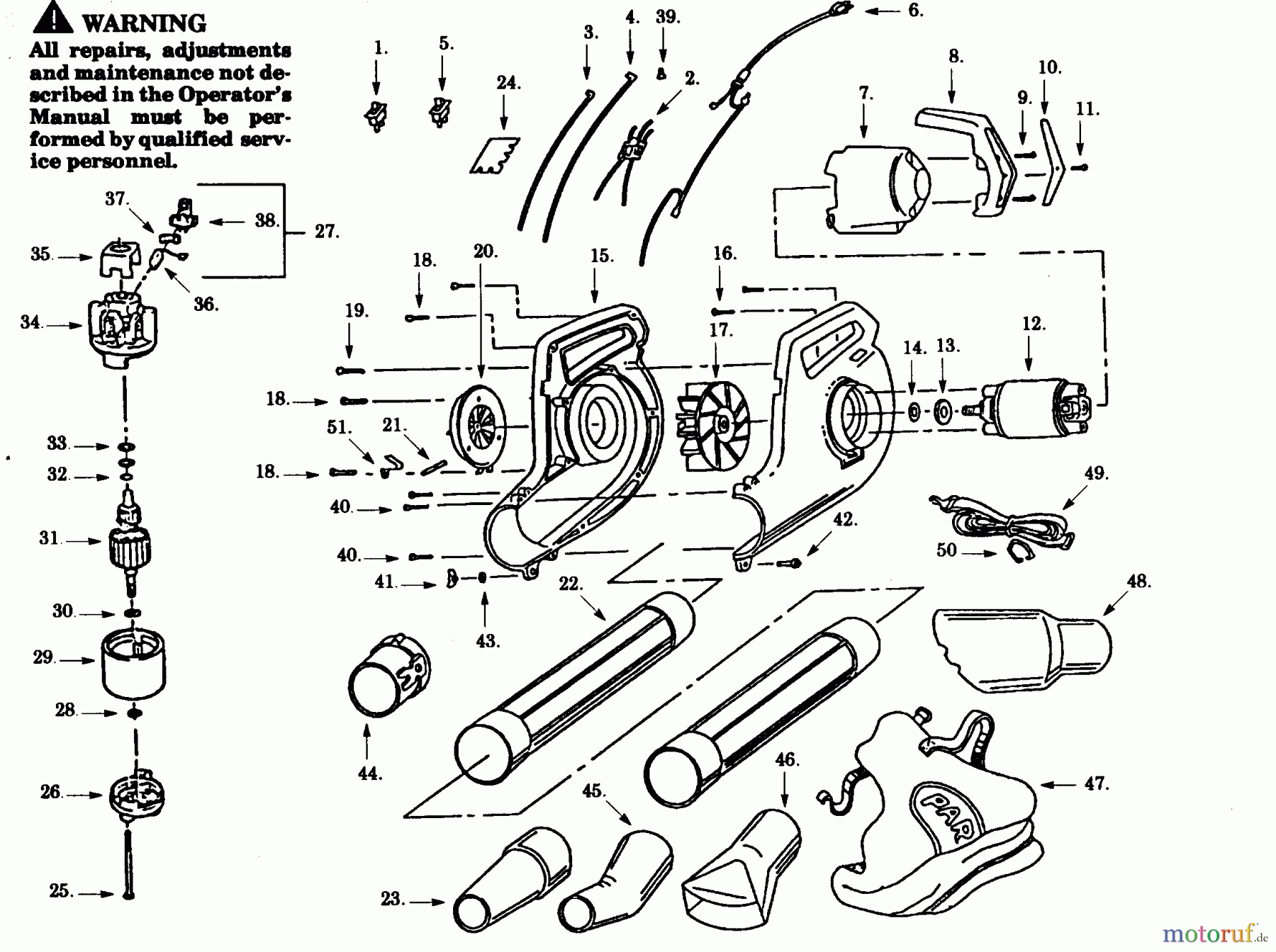 Poulan / Weed Eater Bläser / Sauger / Häcksler / Mulchgeräte PB300-00 - Paramount Electric Blower BLOWER ASSEMBLY