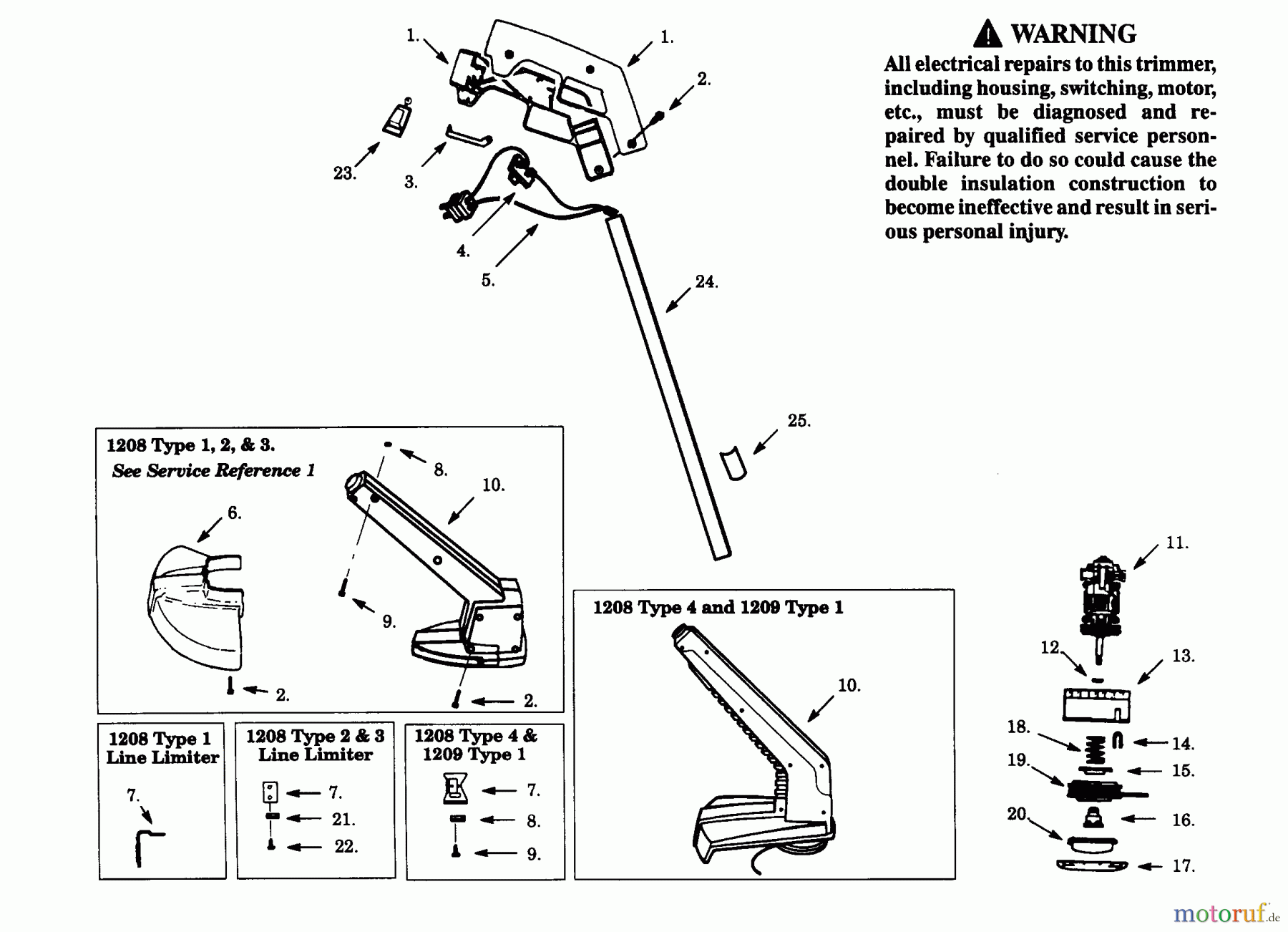  Poulan / Weed Eater Motorsensen, Trimmer 1209 - Weed Eater Electric Trimmer TRIMMER ASSEMBLY