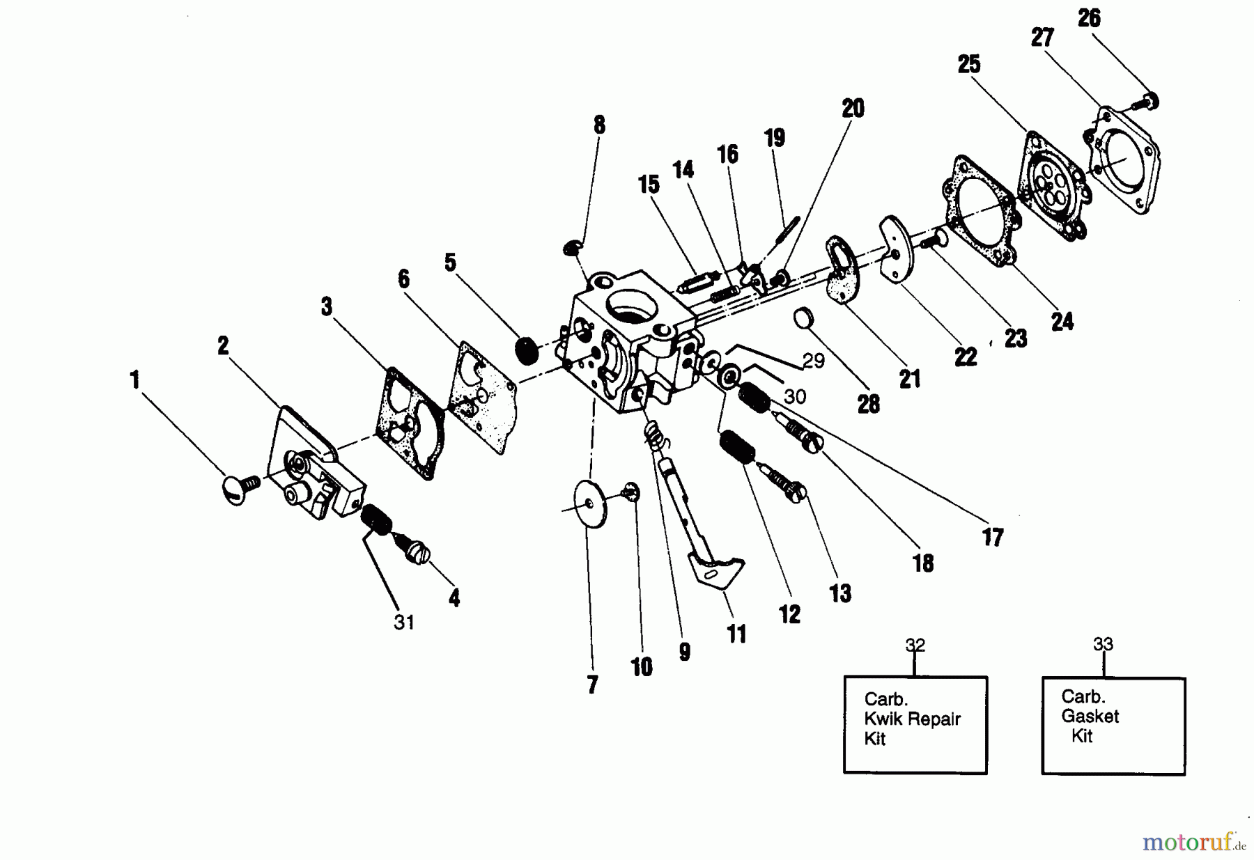 Poulan / Weed Eater Motorsensen, Trimmer 1400 - Weed Eater String Trimmer CARBURETORS WA-149,WT63,WA-198 BREAKDOWN