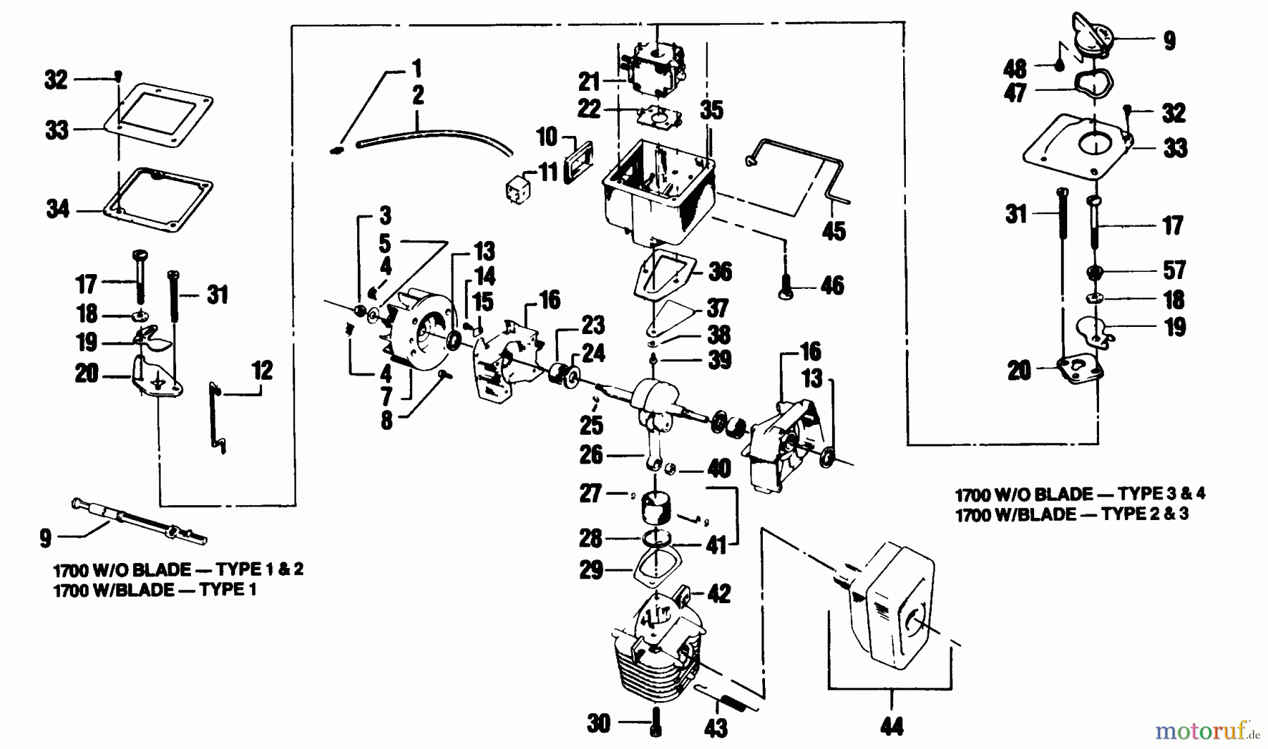 Poulan / Weed Eater Motorsensen, Trimmer 1700 - Weed Eater String Trimmer ENGINE BLOCK