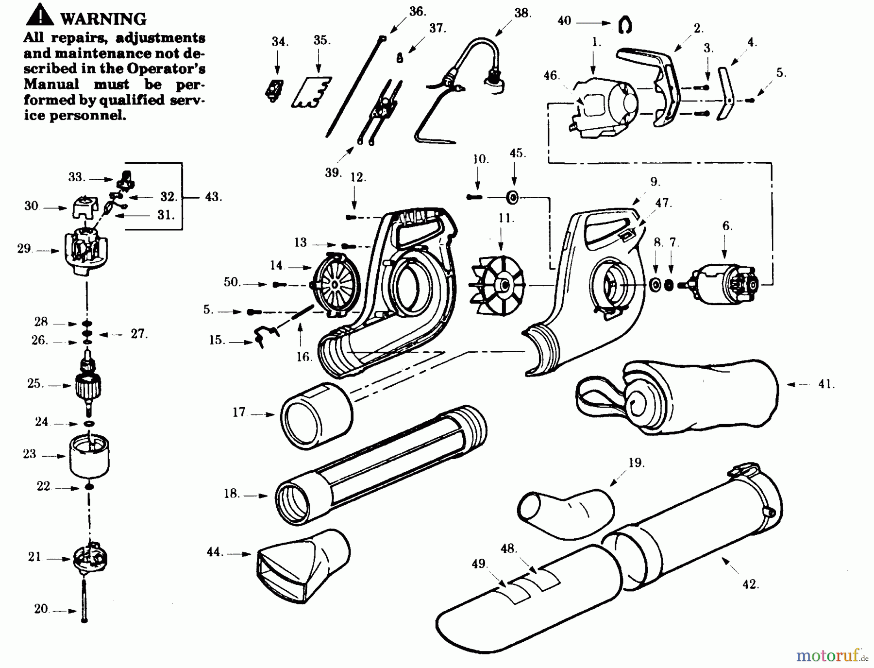 Poulan / Weed Eater Bläser / Sauger / Häcksler / Mulchgeräte PB330PC - Paramount Electric Blower BLOWER ASSEMBLY