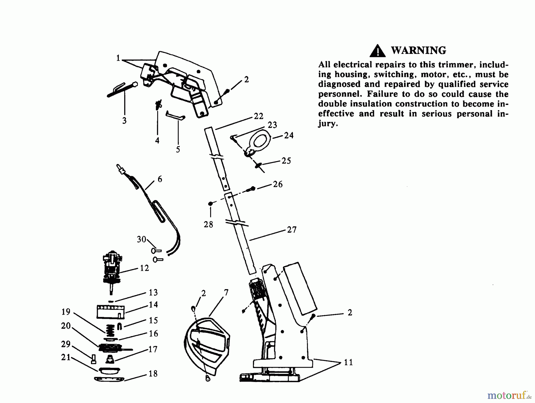 Poulan / Weed Eater Motorsensen, Trimmer 409.9 - Weed Eater Electric Trimmer TRIMMER ASSEMBLY