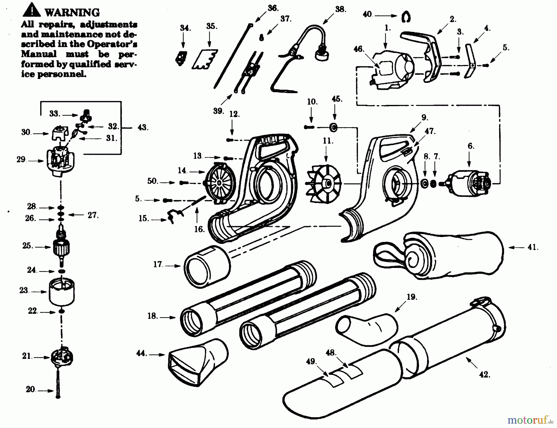 Poulan / Weed Eater Bläser / Sauger / Häcksler / Mulchgeräte PB350-00 - Paramount Electric Blower BLOWER ASSEMBLY
