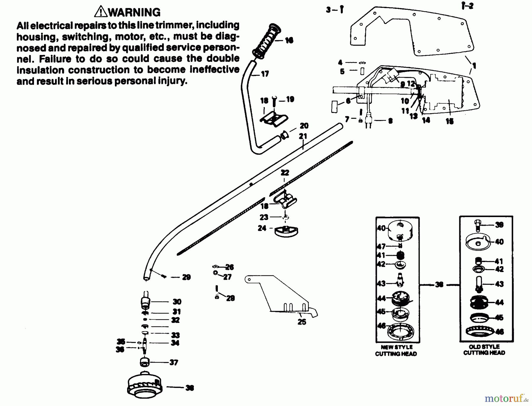  Poulan / Weed Eater Motorsensen, Trimmer 559 - Weed Eater Electric Trimmer TRIMMER ASSEMBLY