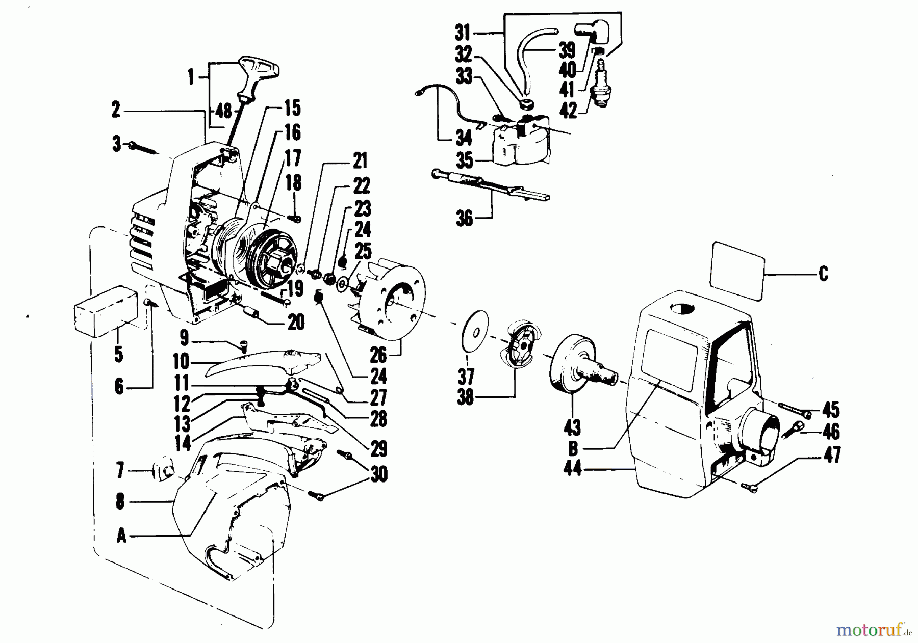 Poulan / Weed Eater Motorsensen, Trimmer 6000 - Weed Eater String Trimmer STARTER, & SHROUD