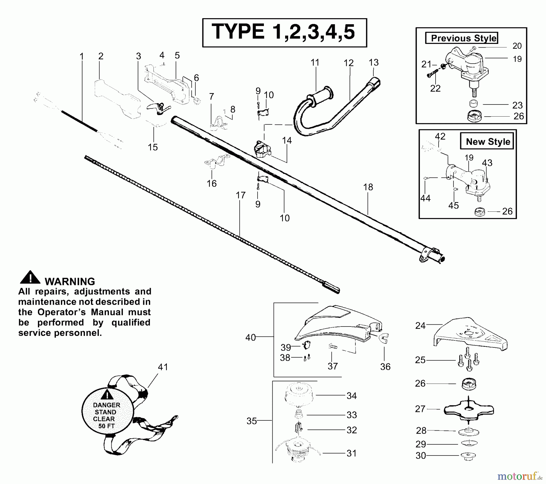 Poulan / Weed Eater Motorsensen, Trimmer BC2400 (Type 2) - Weed Eater String Trimmer Handle & Shaft Assembly