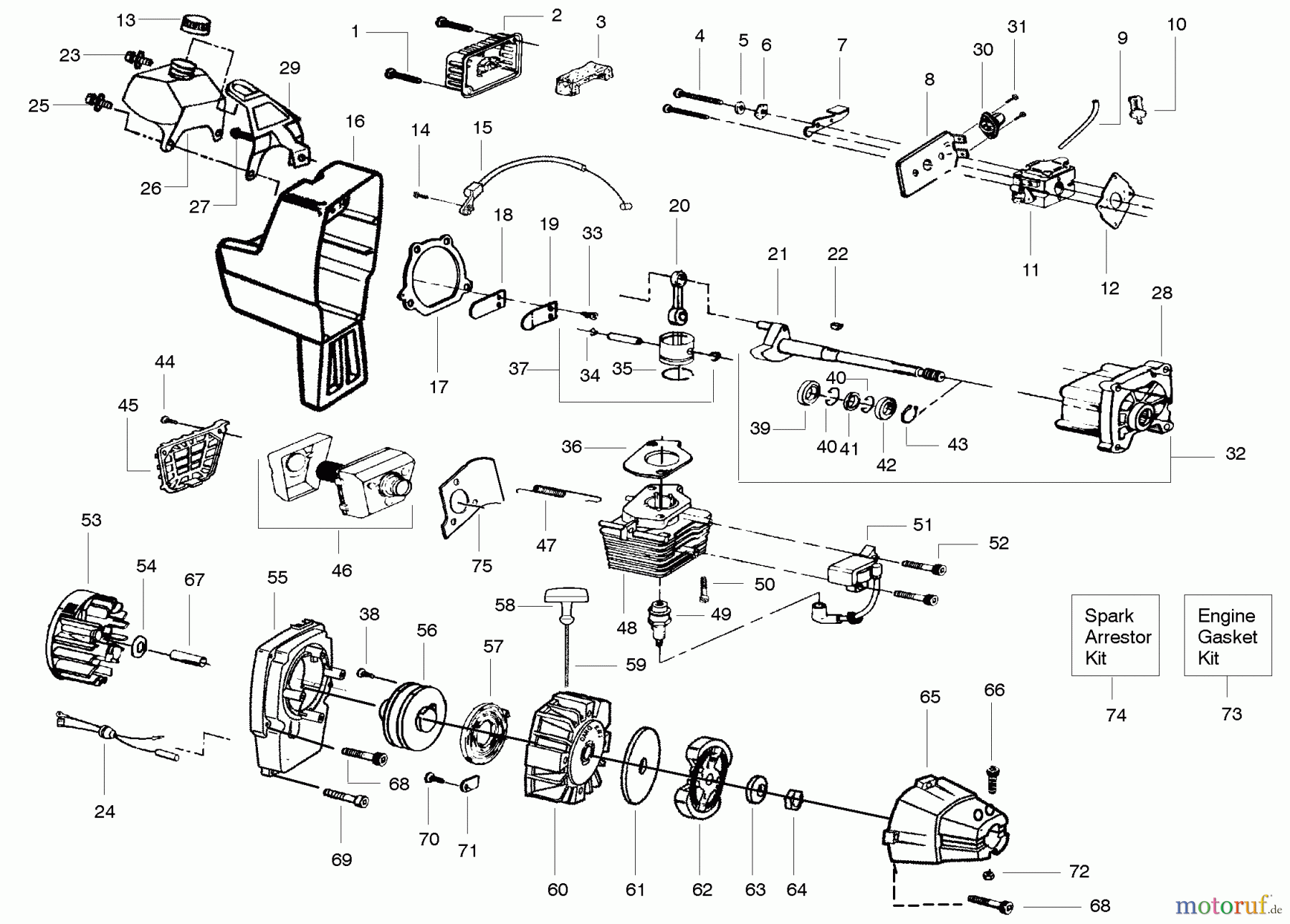 Poulan / Weed Eater Motorsensen, Trimmer BC30B - Weed Eater String Trimmer Engine