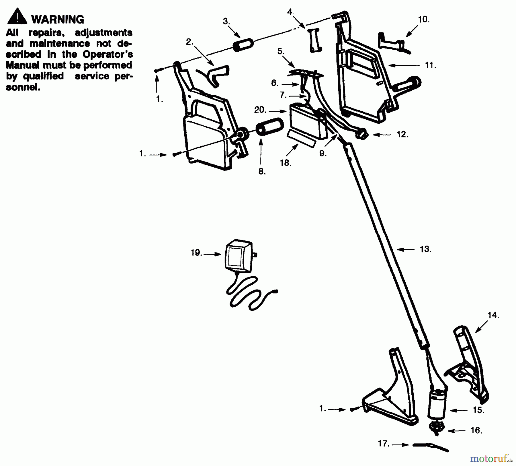 Poulan / Weed Eater Motorsensen, Trimmer Clipstick - Weed Eater Cordless Trimmer Clipstick Assembly
