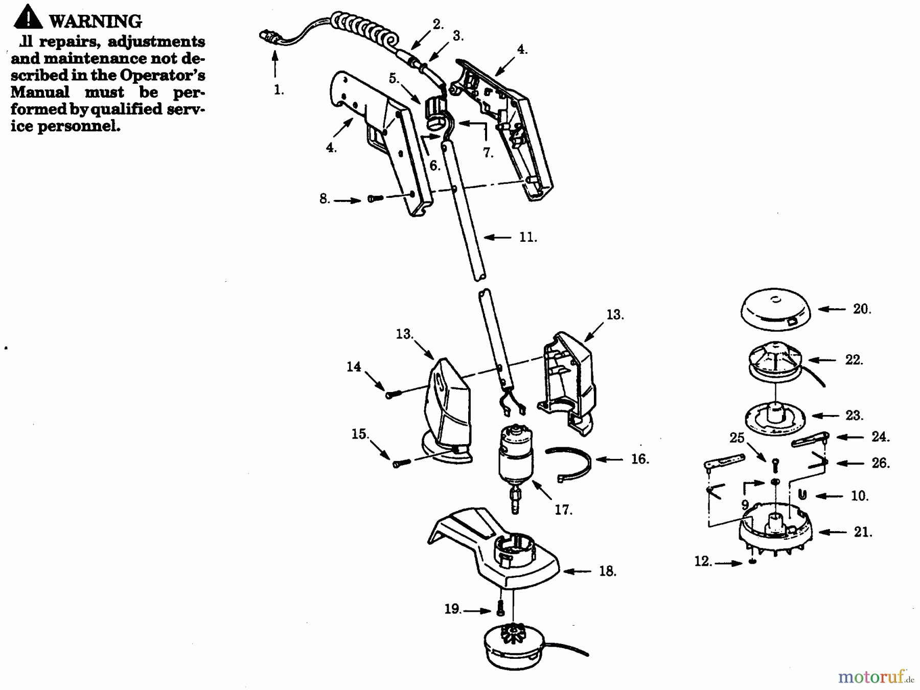 Poulan / Weed Eater Motorsensen, Trimmer CT93C-00 - Paramount Cordless Trimmer TRIMMER ASSEMBLY