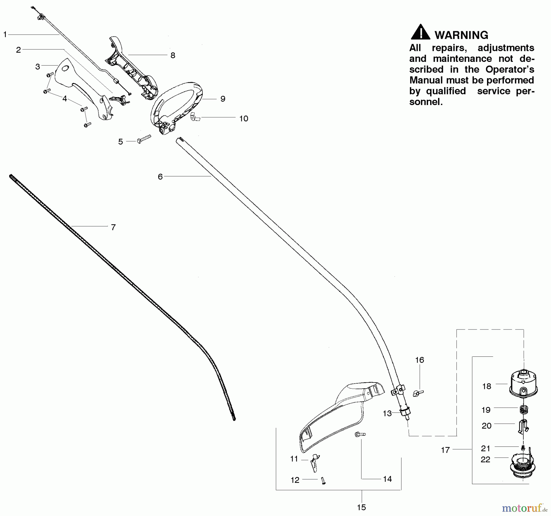 Poulan / Weed Eater Motorsensen, Trimmer FL23 - Weed Eater Featherlite String Trimmer Shaft & Handle