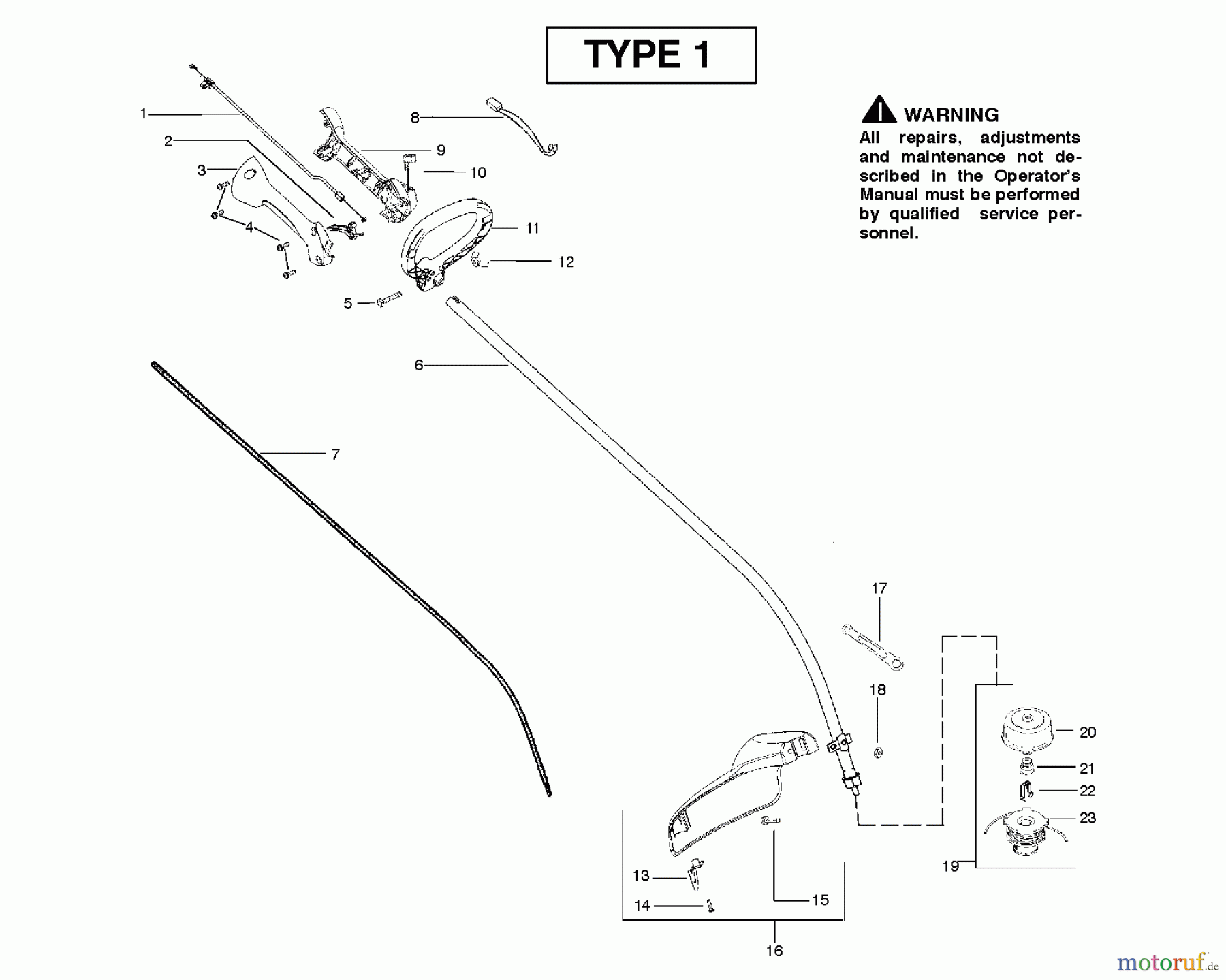 Poulan / Weed Eater Motorsensen, Trimmer FL25 (952715669) - Weed Eater Featherlite String Trimmer (2010-03) SHAFT HANDLE #1