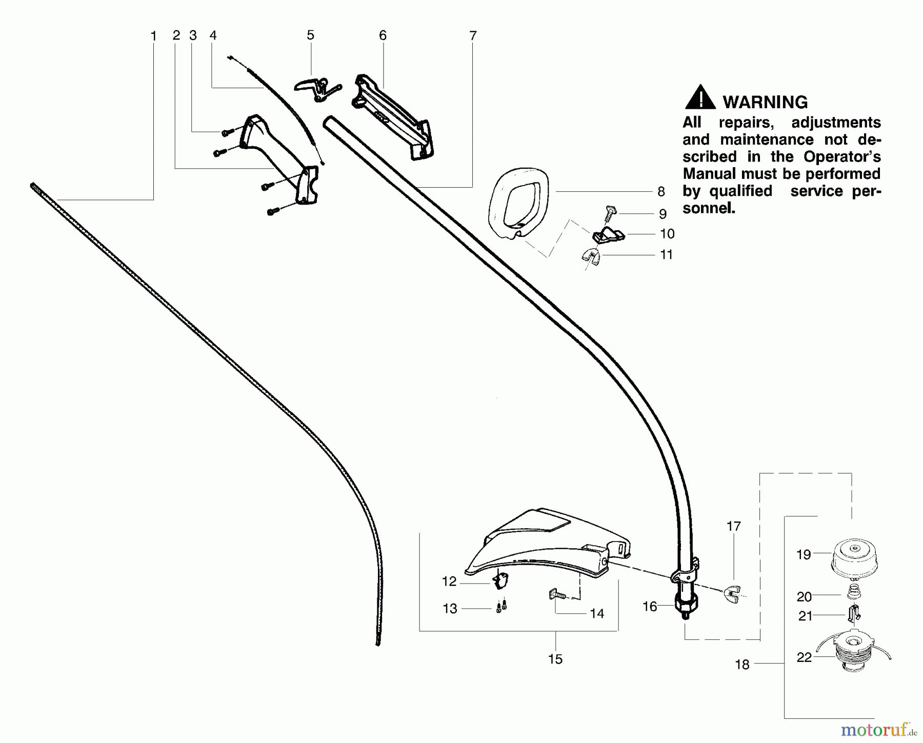 Poulan / Weed Eater Motorsensen, Trimmer FL25 (Type 2) - Weed Eater Featherlite String Trimmer Handle & Shaft Assembly
