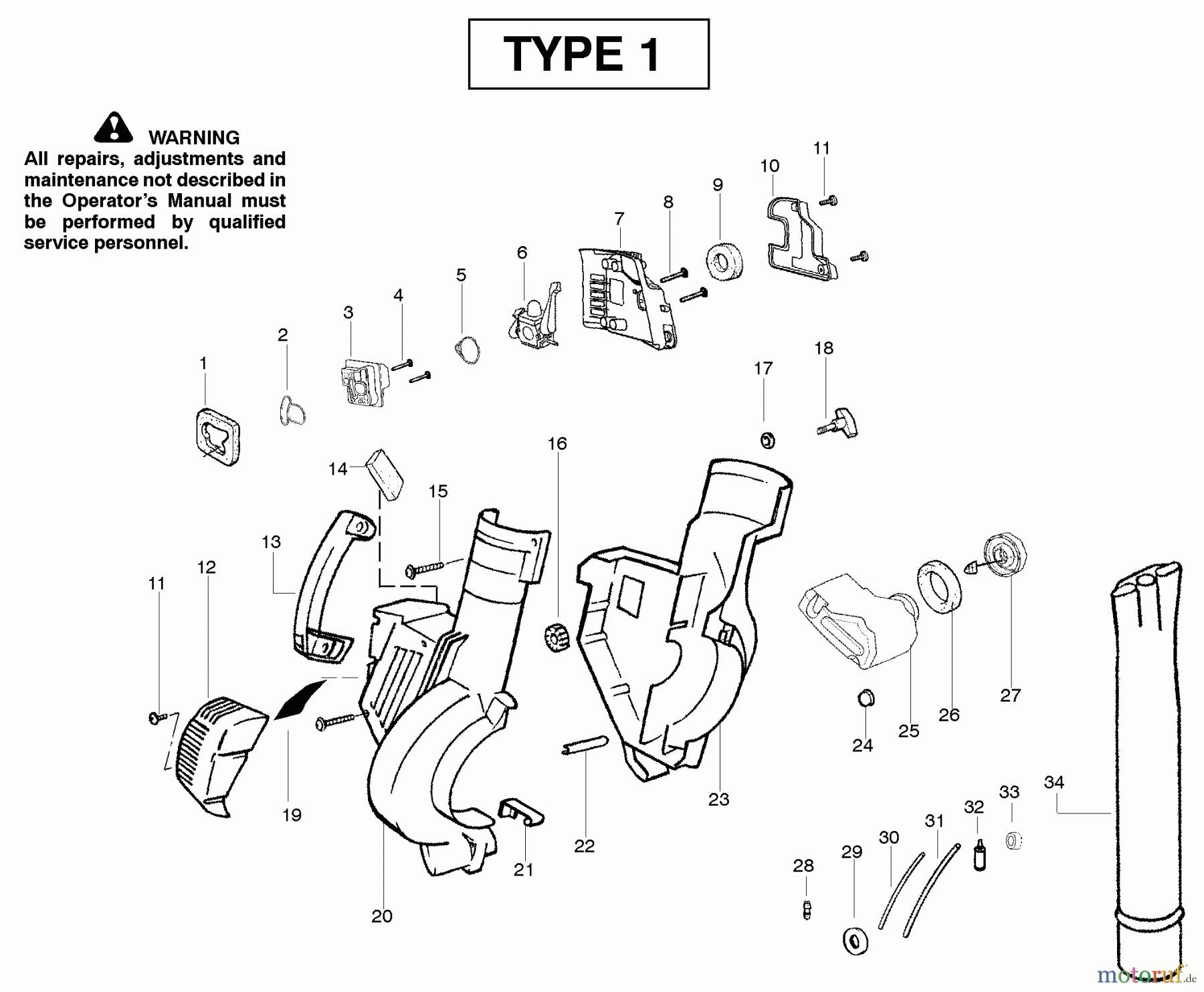 Poulan / Weed Eater Bläser / Sauger / Häcksler / Mulchgeräte PBV200LE (Type 1) - Poulan Pro Blower Housing Type 1