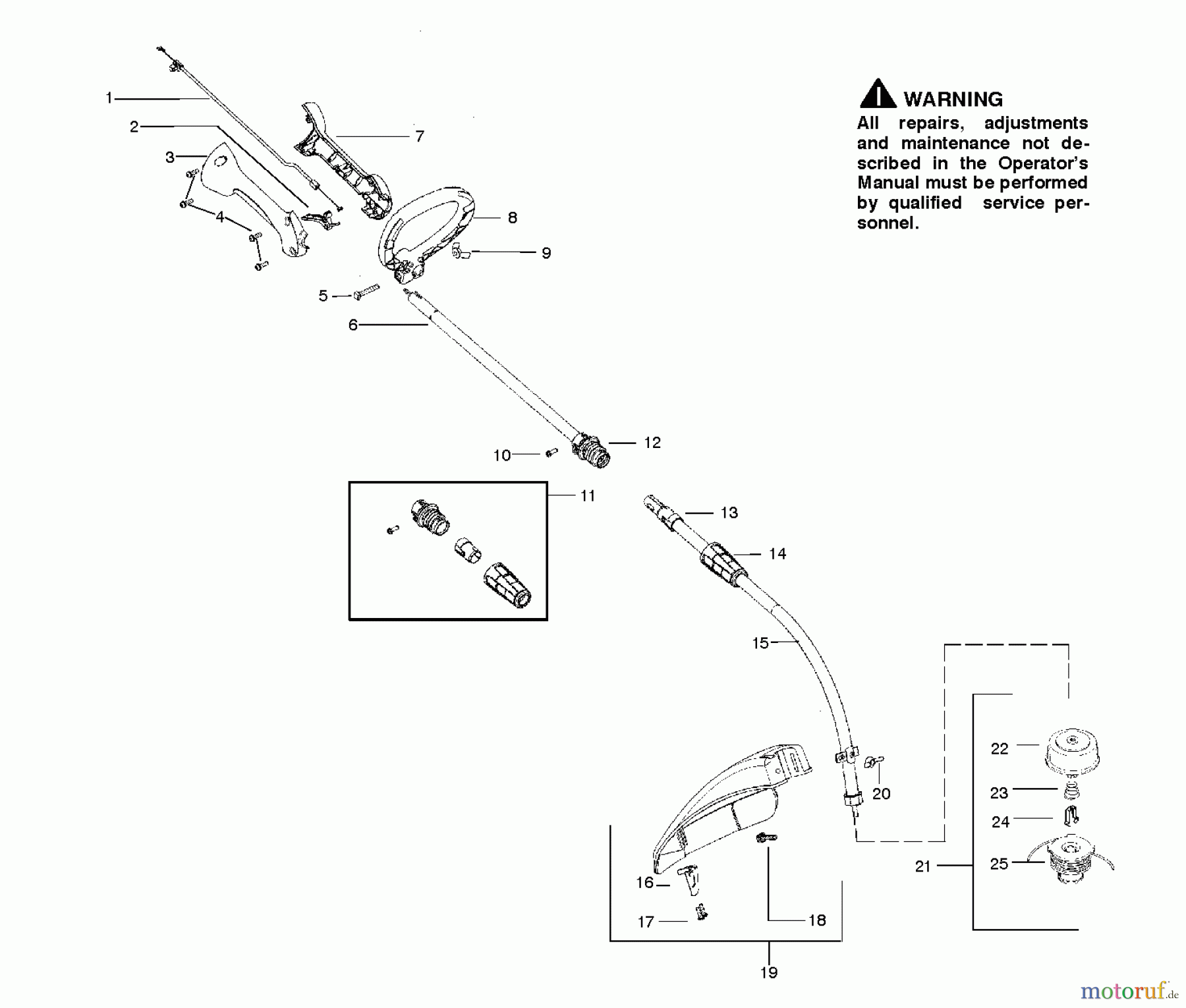Poulan / Weed Eater Motorsensen, Trimmer FL26C (579178701) - Weed Eater Featherlite String Trimmer (2011-10) HANDLE CONTROLS